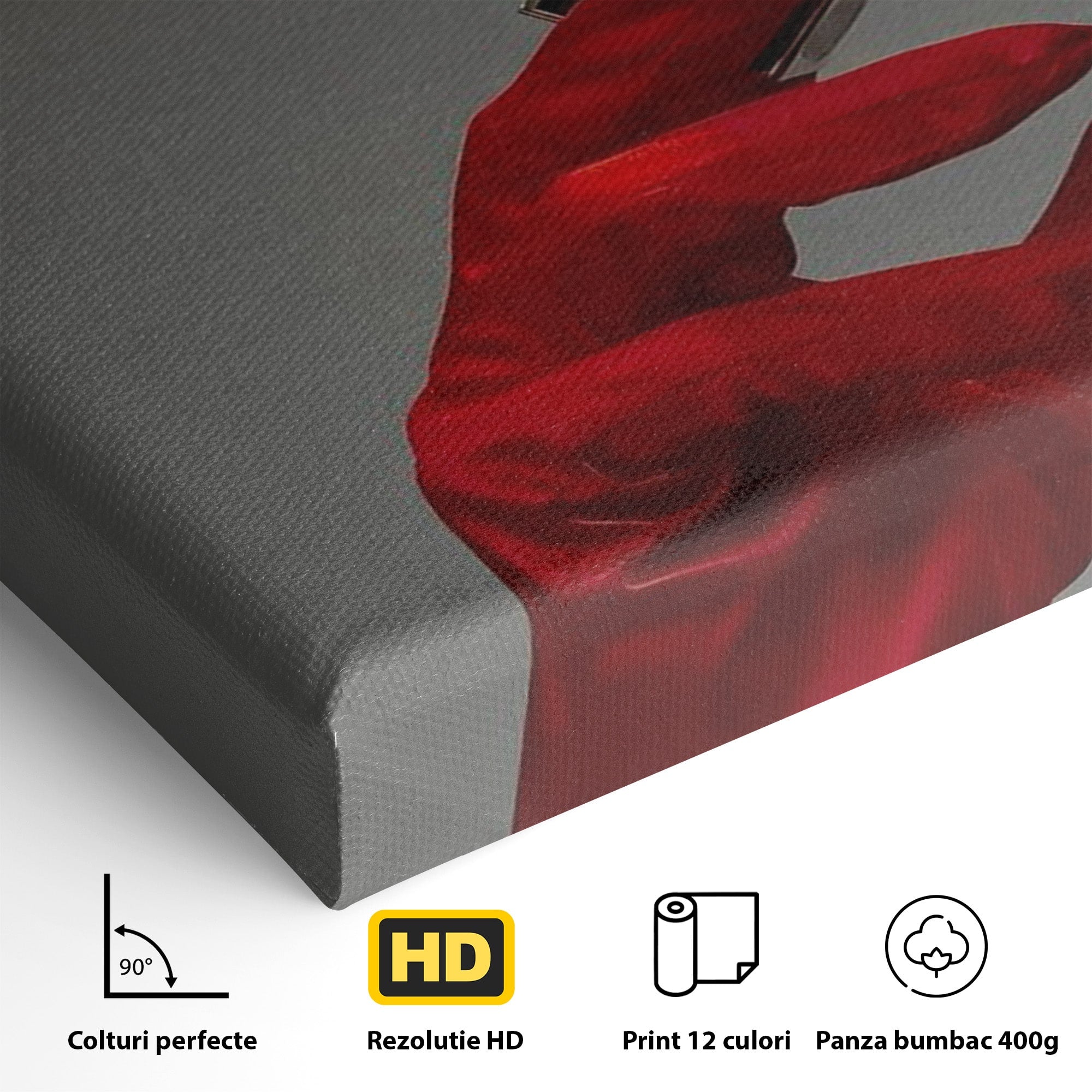 Tablou Canvas Premium LuxCanva® PI1336, Ruj Aprins, Rosu, Foc, MakeUp, Manusi, Mister, Culori Vibrante, Living, Dormitor, Salon