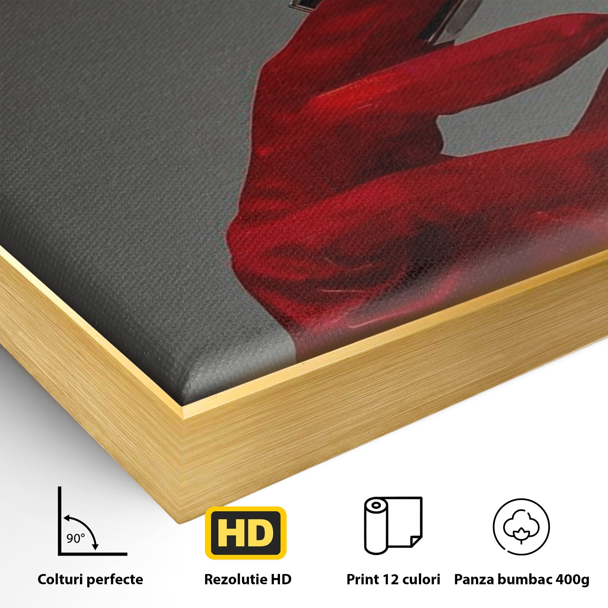 Tablou Canvas Premium LuxCanva® PI1336, Ruj Aprins, Rosu, Foc, MakeUp, Manusi, Mister, Culori Vibrante, Living, Dormitor, Salon