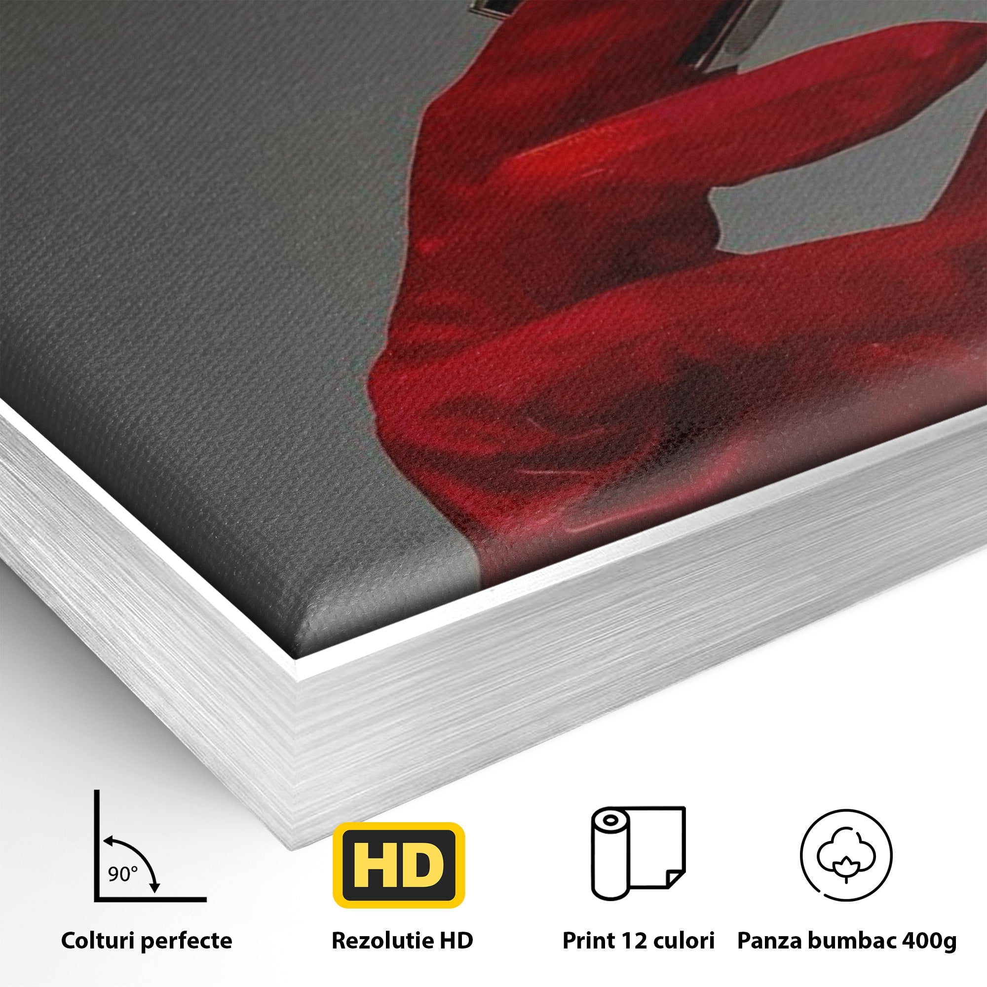 Tablou Canvas Premium LuxCanva® PI1336, Ruj Aprins, Rosu, Foc, MakeUp, Manusi, Mister, Culori Vibrante, Living, Dormitor, Salon