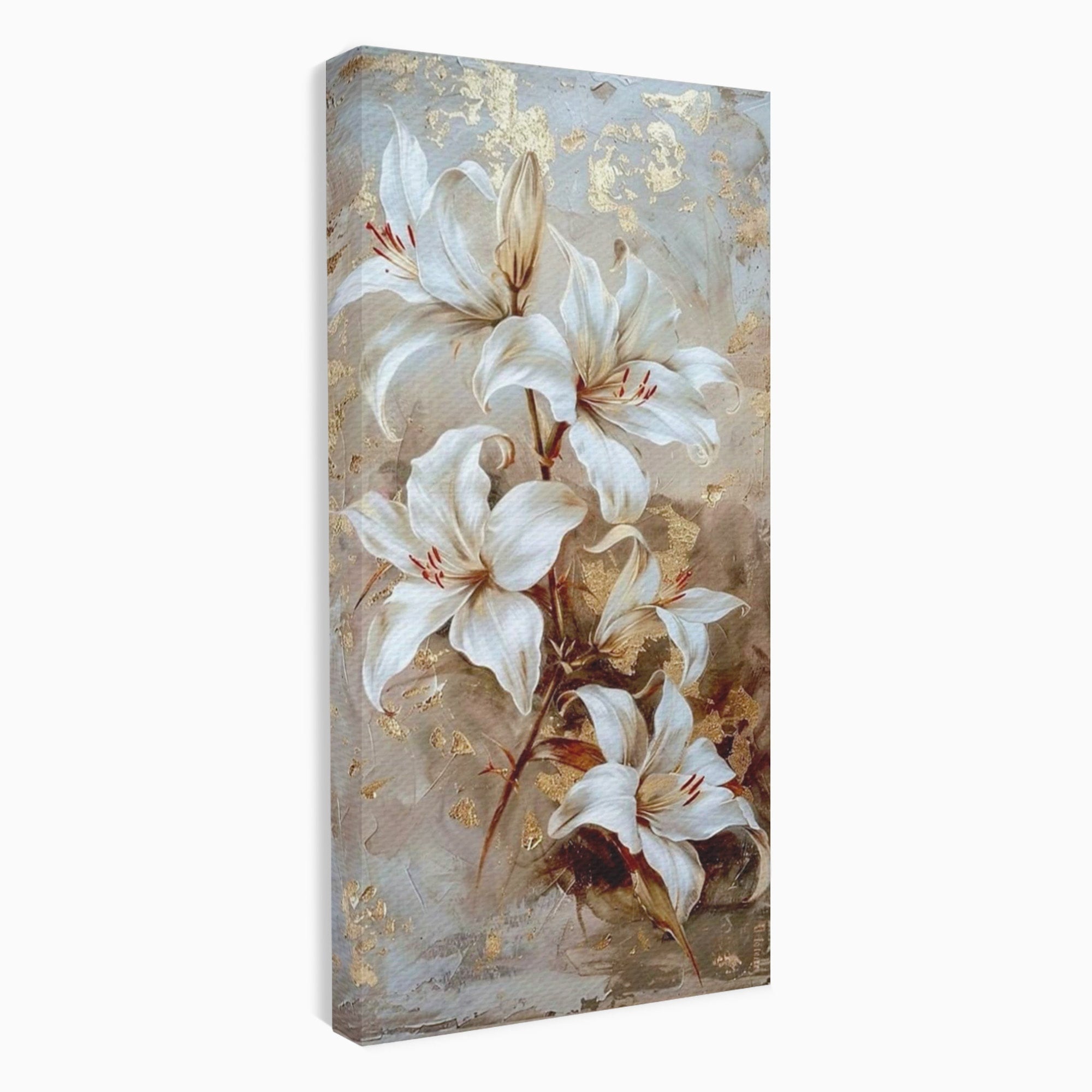 Tablou Canvas Premium LuxCanva® PI1337, Crini Aurii, Petale, Floral, Eleganta, Culori Vibrante, Living, Dormitor