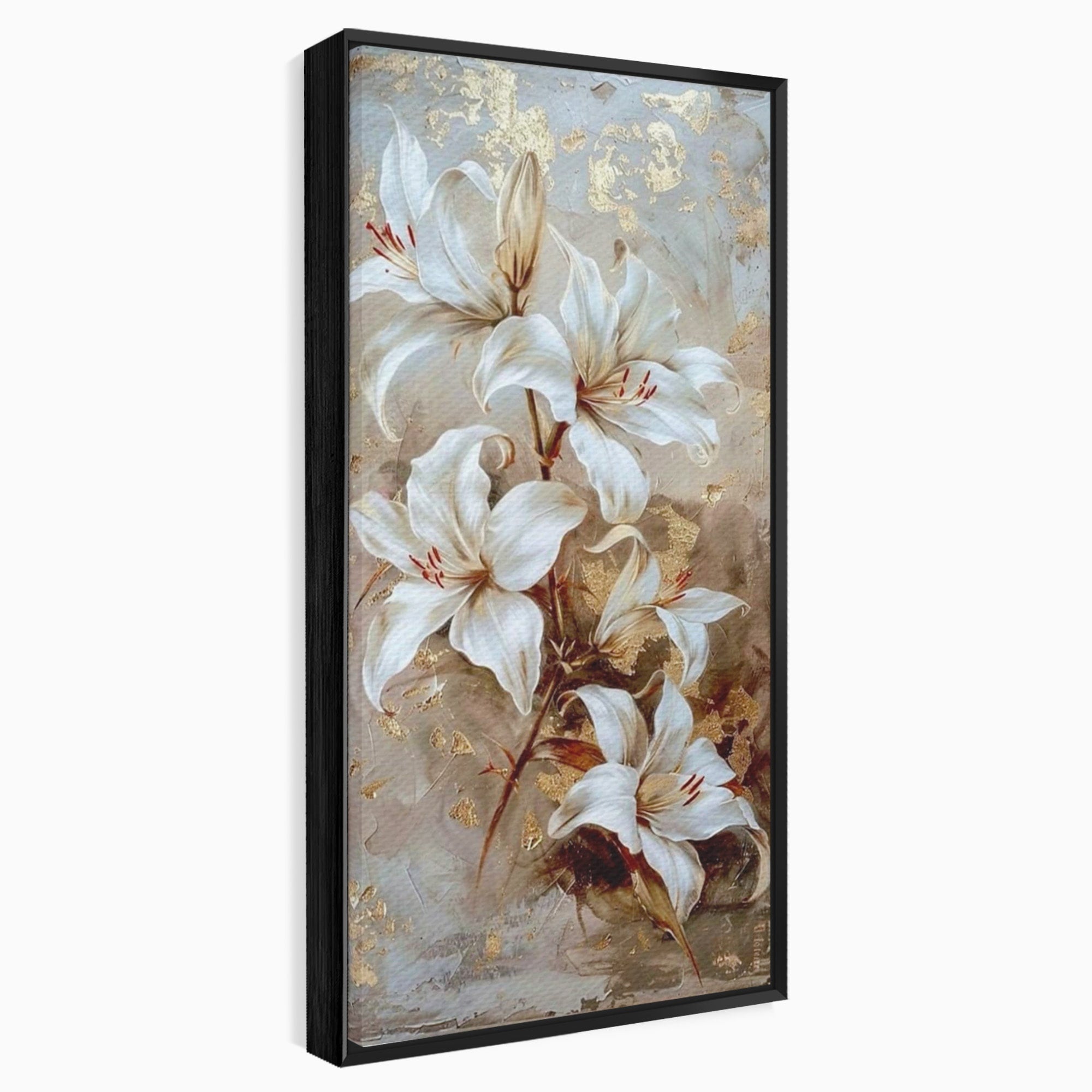 Tablou Canvas Premium LuxCanva® PI1337, Crini Aurii, Petale, Floral, Eleganta, Culori Vibrante, Living, Dormitor