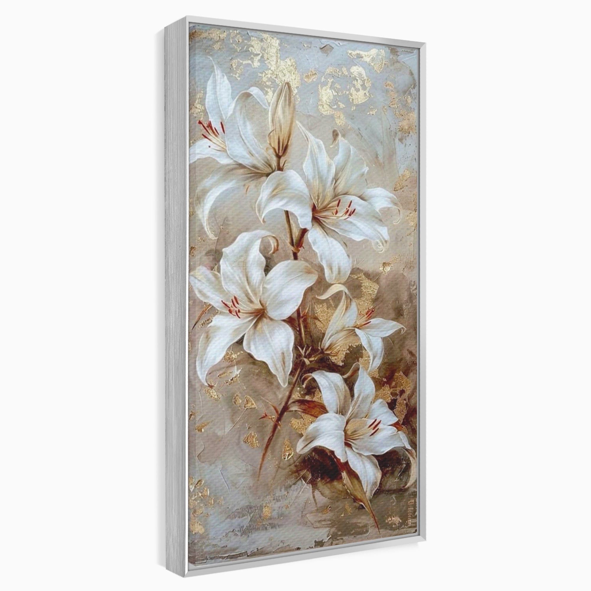 Tablou Canvas Premium LuxCanva® PI1337, Crini Aurii, Petale, Floral, Eleganta, Culori Vibrante, Living, Dormitor