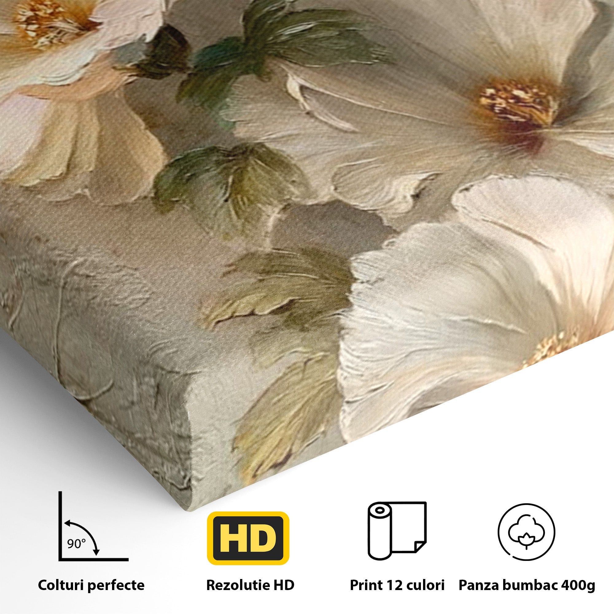 Tablou Canvas Premium LuxCanva® PI1338, Flori De Camp, Buchet, Natura, Texturat, Culori Vibrante, Living, Dormitor