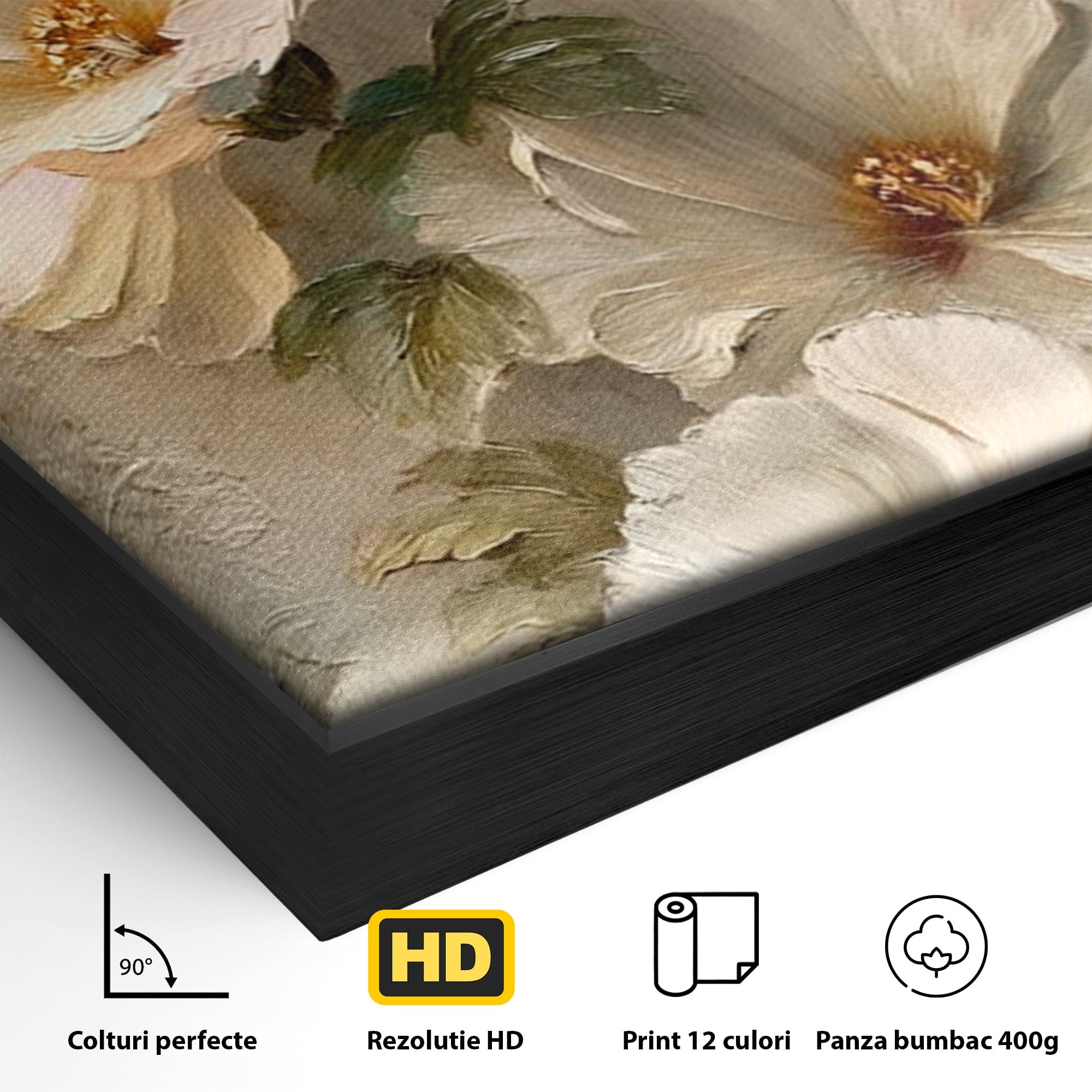Tablou Canvas Premium LuxCanva® PI1338, Flori De Camp, Buchet, Natura, Texturat, Culori Vibrante, Living, Dormitor