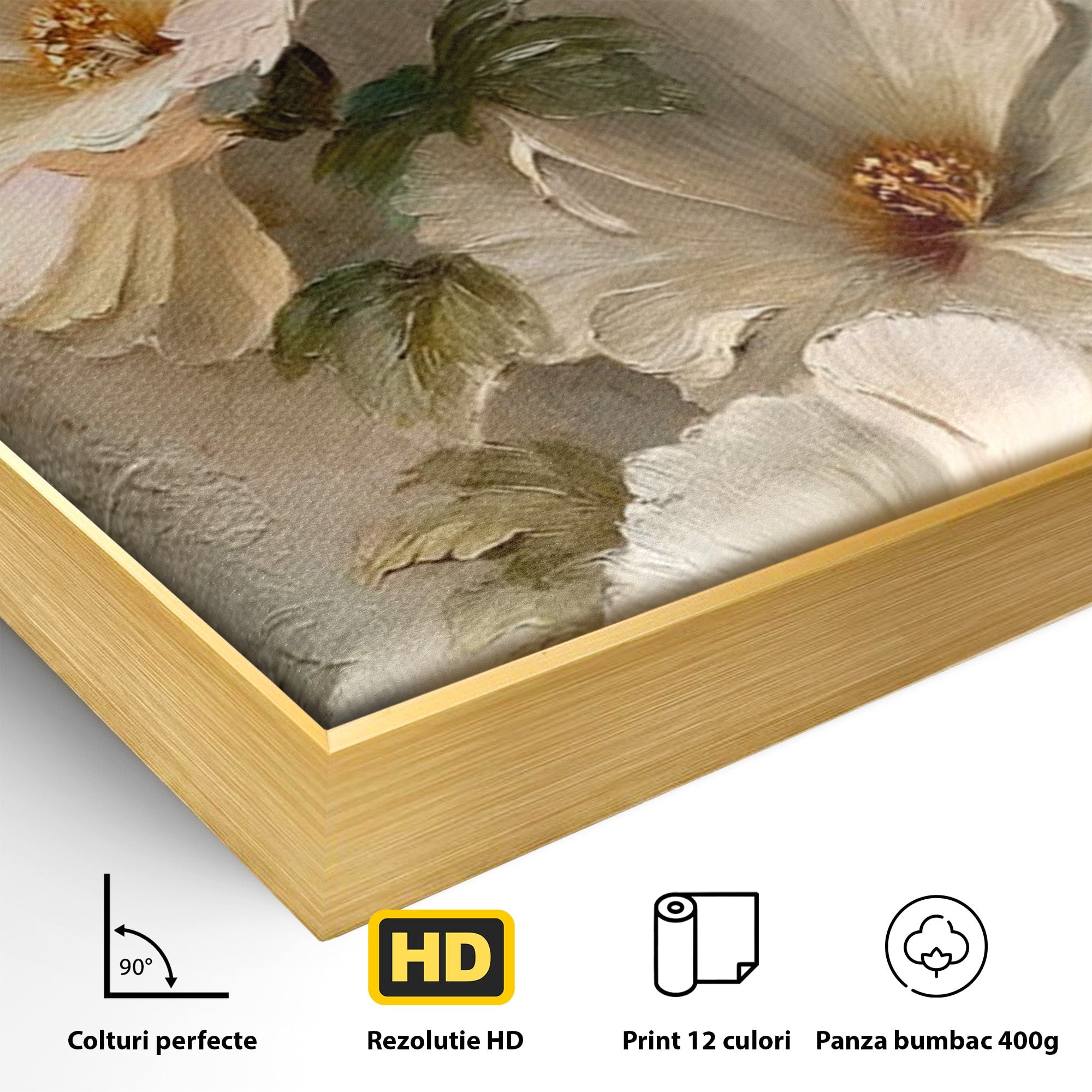Tablou Canvas Premium LuxCanva® PI1338, Flori De Camp, Buchet, Natura, Texturat, Culori Vibrante, Living, Dormitor