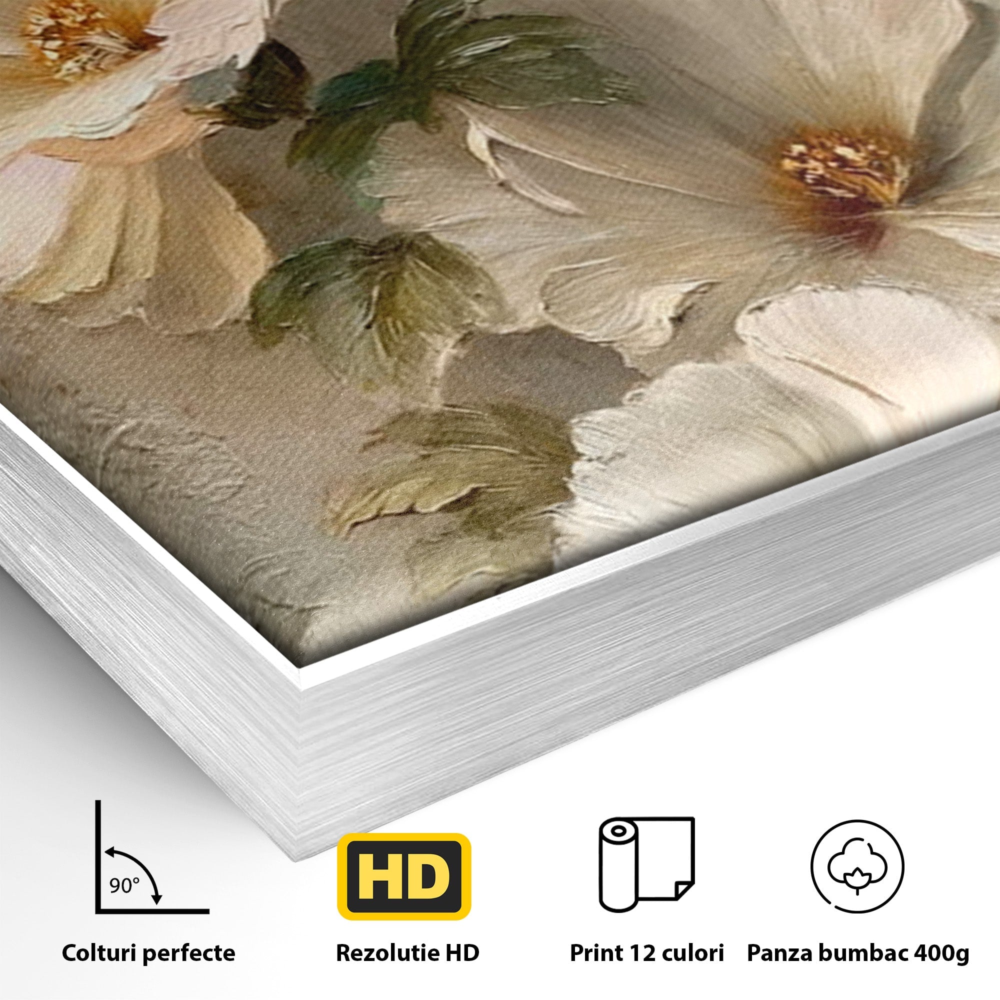 Tablou Canvas Premium LuxCanva® PI1338, Flori De Camp, Buchet, Natura, Texturat, Culori Vibrante, Living, Dormitor
