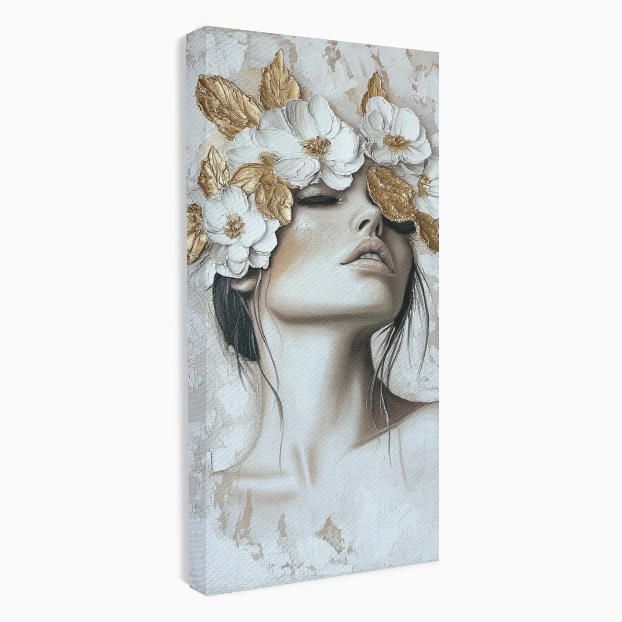 Tablou Canvas Premium LuxCanva® PI1339, Frumusete Florala, Portret, Flori, Eleganta, Arta, Culori Vibrante, Living, Dormitor