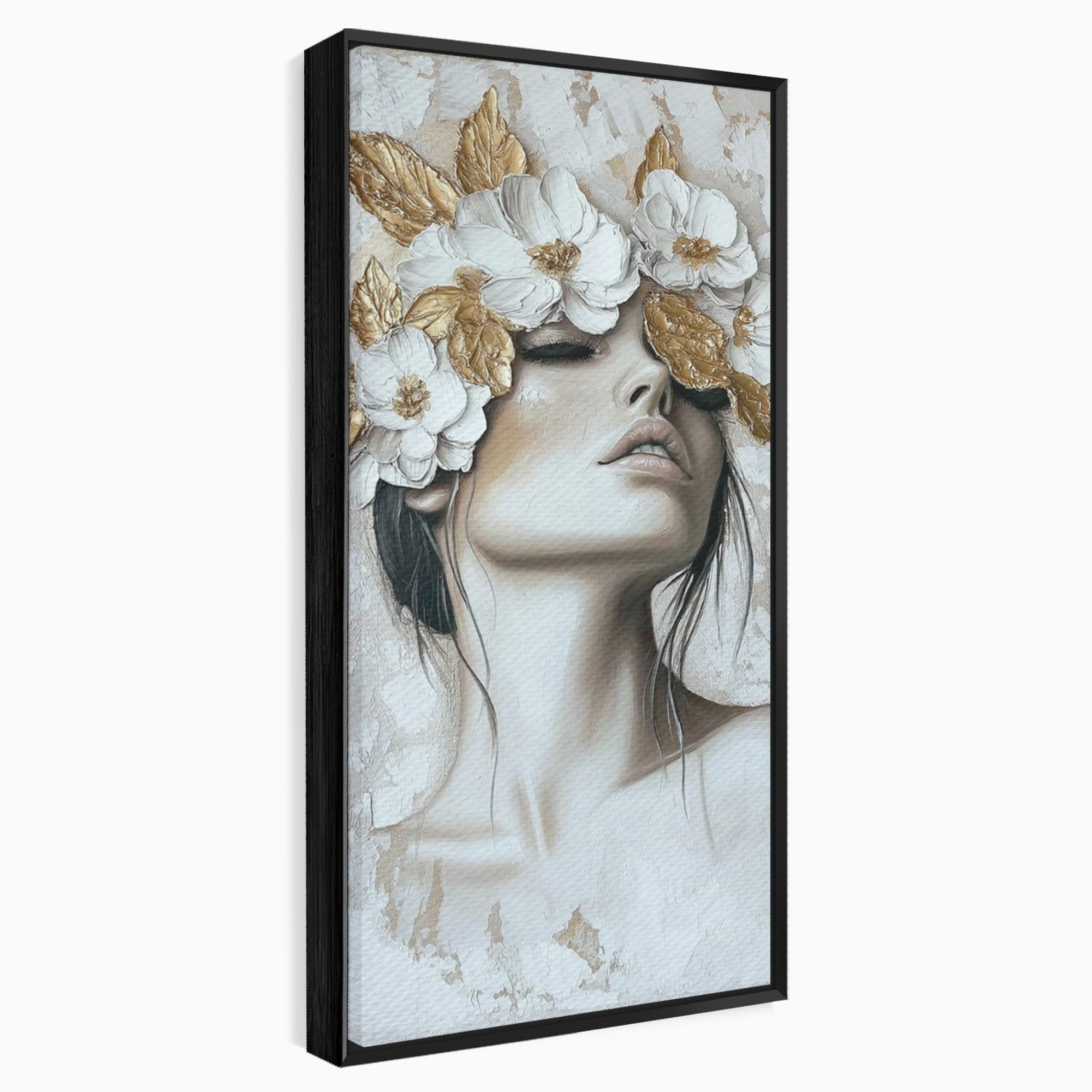 Tablou Canvas Premium LuxCanva® PI1339, Frumusete Florala, Portret, Flori, Eleganta, Arta, Culori Vibrante, Living, Dormitor