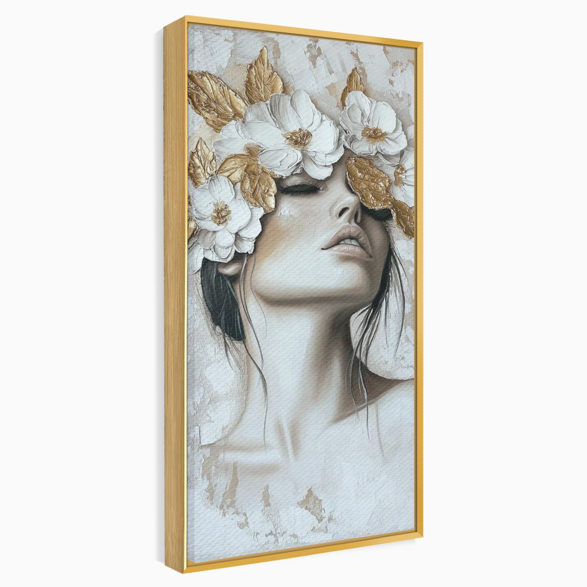Tablou Canvas Premium LuxCanva® PI1339, Frumusete Florala, Portret, Flori, Eleganta, Arta, Culori Vibrante, Living, Dormitor
