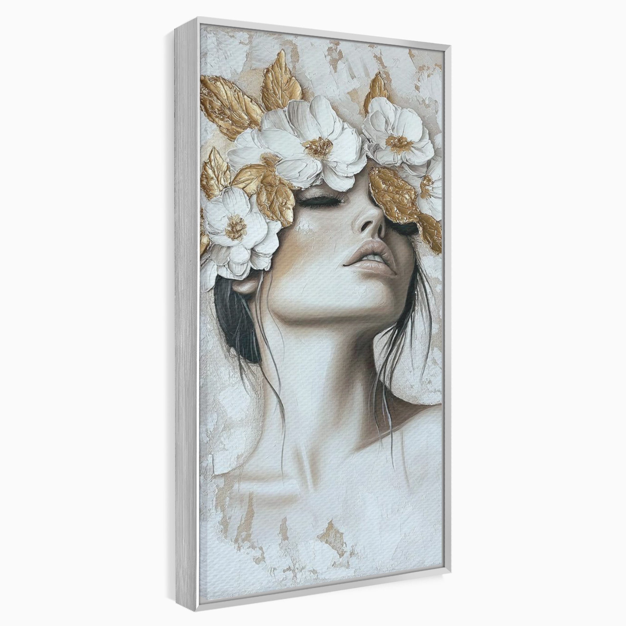 Tablou Canvas Premium LuxCanva® PI1339, Frumusete Florala, Portret, Flori, Eleganta, Arta, Culori Vibrante, Living, Dormitor