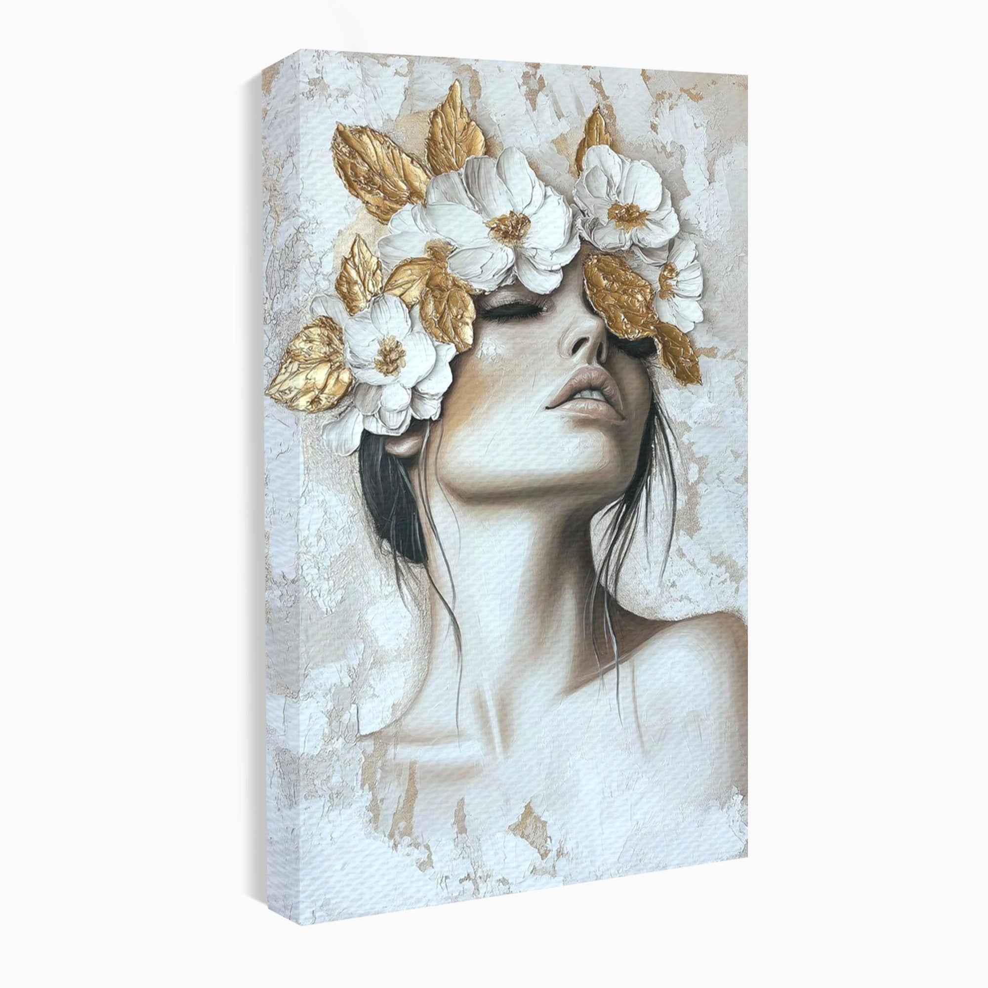 Tablou Canvas Premium LuxCanva® PI1339, Frumusete Florala, Portret, Flori, Eleganta, Arta, Culori Vibrante, Living, Dormitor