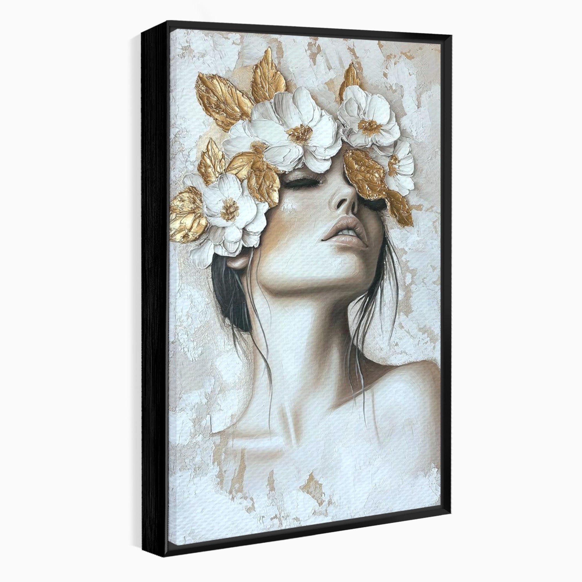 Tablou Canvas Premium LuxCanva® PI1339, Frumusete Florala, Portret, Flori, Eleganta, Arta, Culori Vibrante, Living, Dormitor
