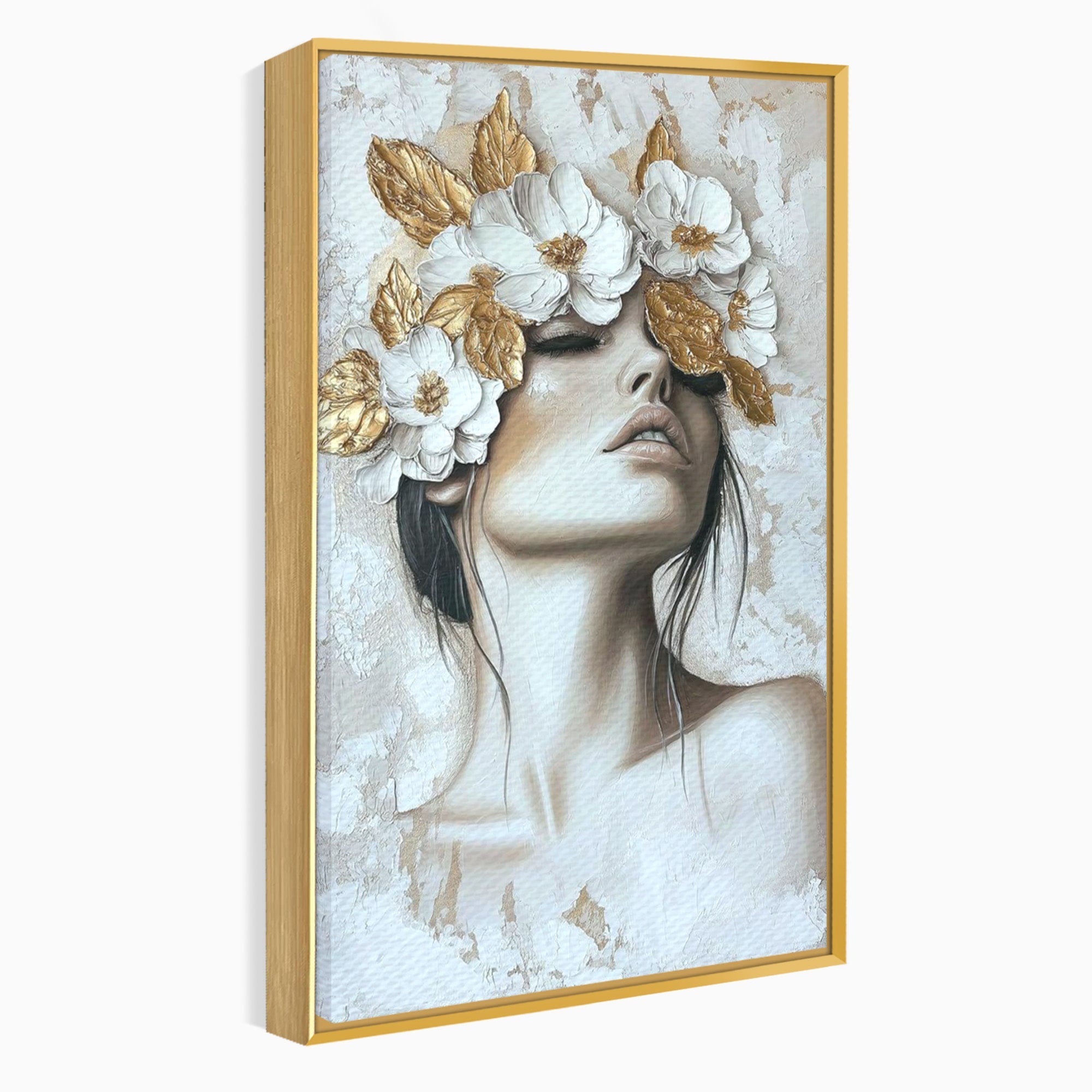 Tablou Canvas Premium LuxCanva® PI1339, Frumusete Florala, Portret, Flori, Eleganta, Arta, Culori Vibrante, Living, Dormitor