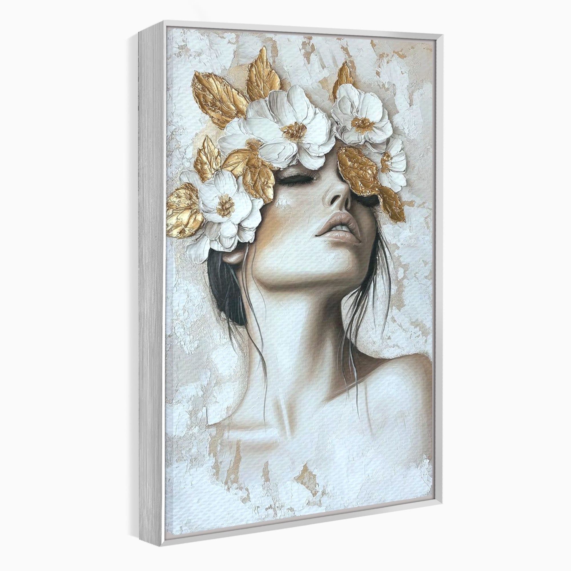 Tablou Canvas Premium LuxCanva® PI1339, Frumusete Florala, Portret, Flori, Eleganta, Arta, Culori Vibrante, Living, Dormitor