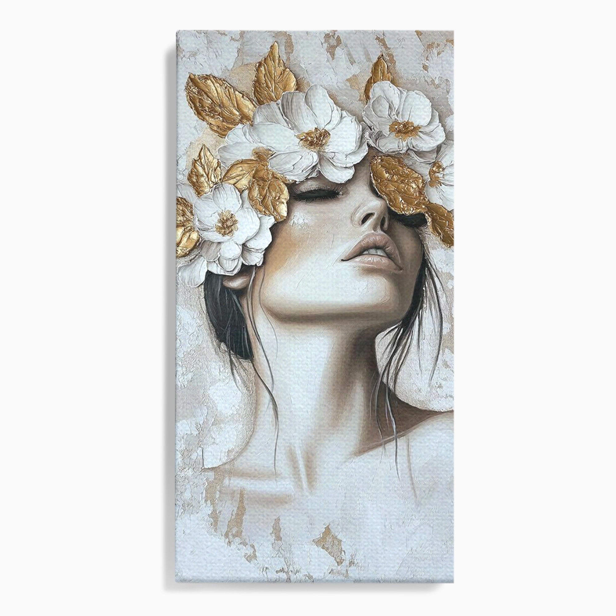 Tablou Canvas Premium LuxCanva® PI1339, Frumusete Florala, Portret, Flori, Eleganta, Arta, Culori Vibrante, Living, Dormitor