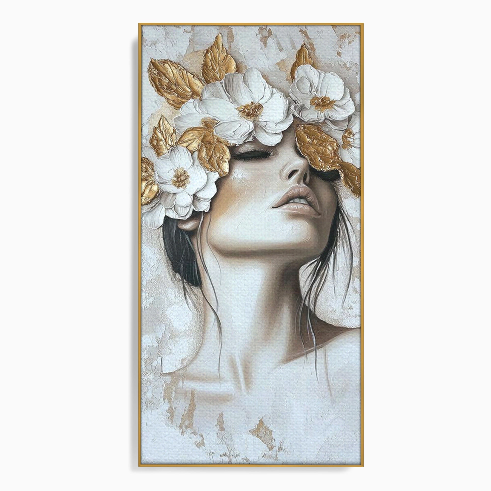 Tablou Canvas Premium LuxCanva® PI1339, Frumusete Florala, Portret, Flori, Eleganta, Arta, Culori Vibrante, Living, Dormitor