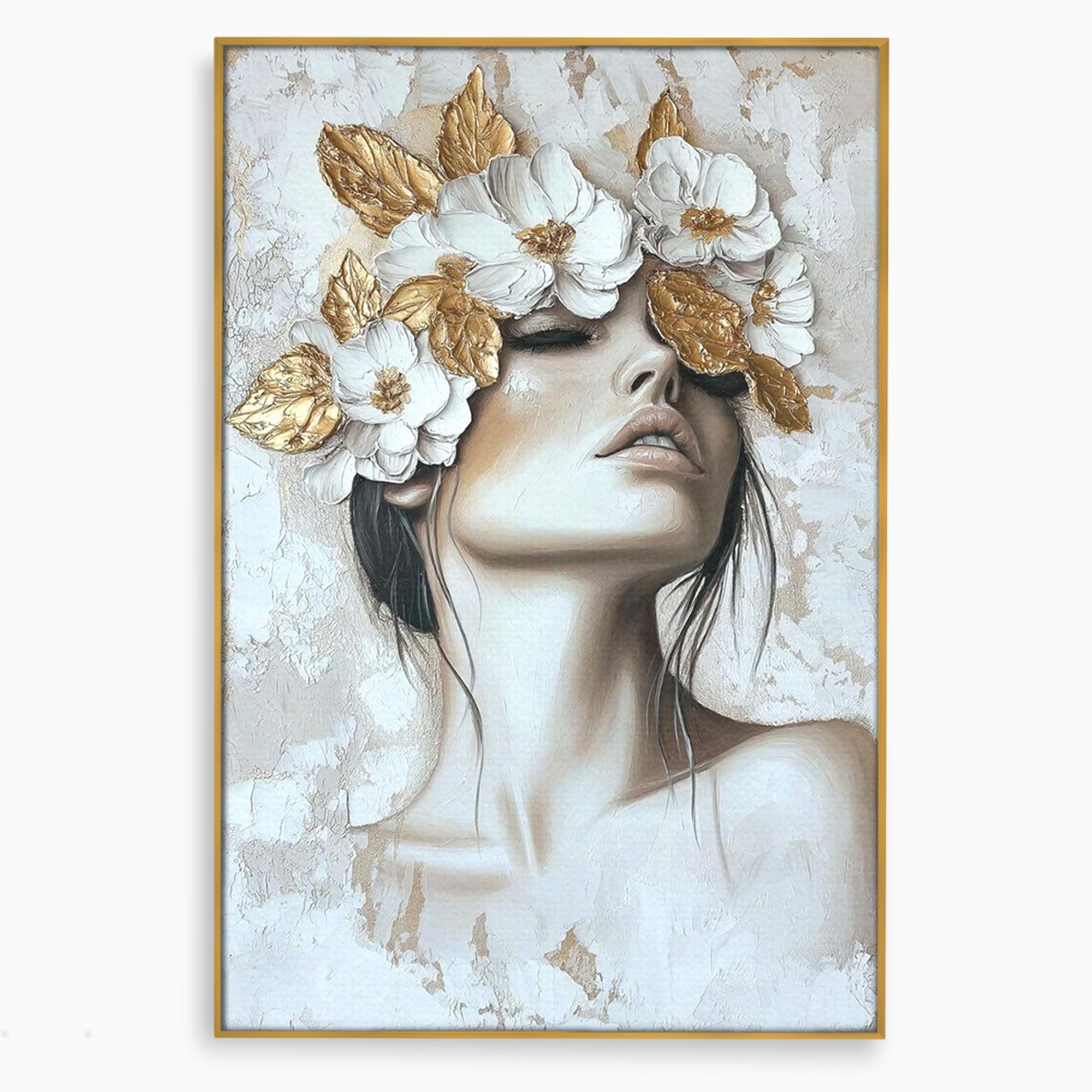 Tablou Canvas Premium LuxCanva® PI1339, Frumusete Florala, Portret, Flori, Eleganta, Arta, Culori Vibrante, Living, Dormitor