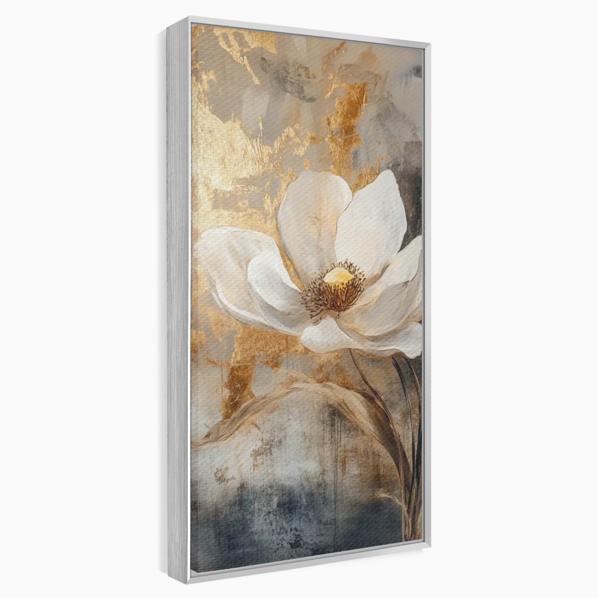 Tablou Canvas Premium LuxCanva® PI1340, Petala De Aur, Floare, Arta Abstracta, Eleganta, Natura, Culori Vibrante, Living, Dormitor