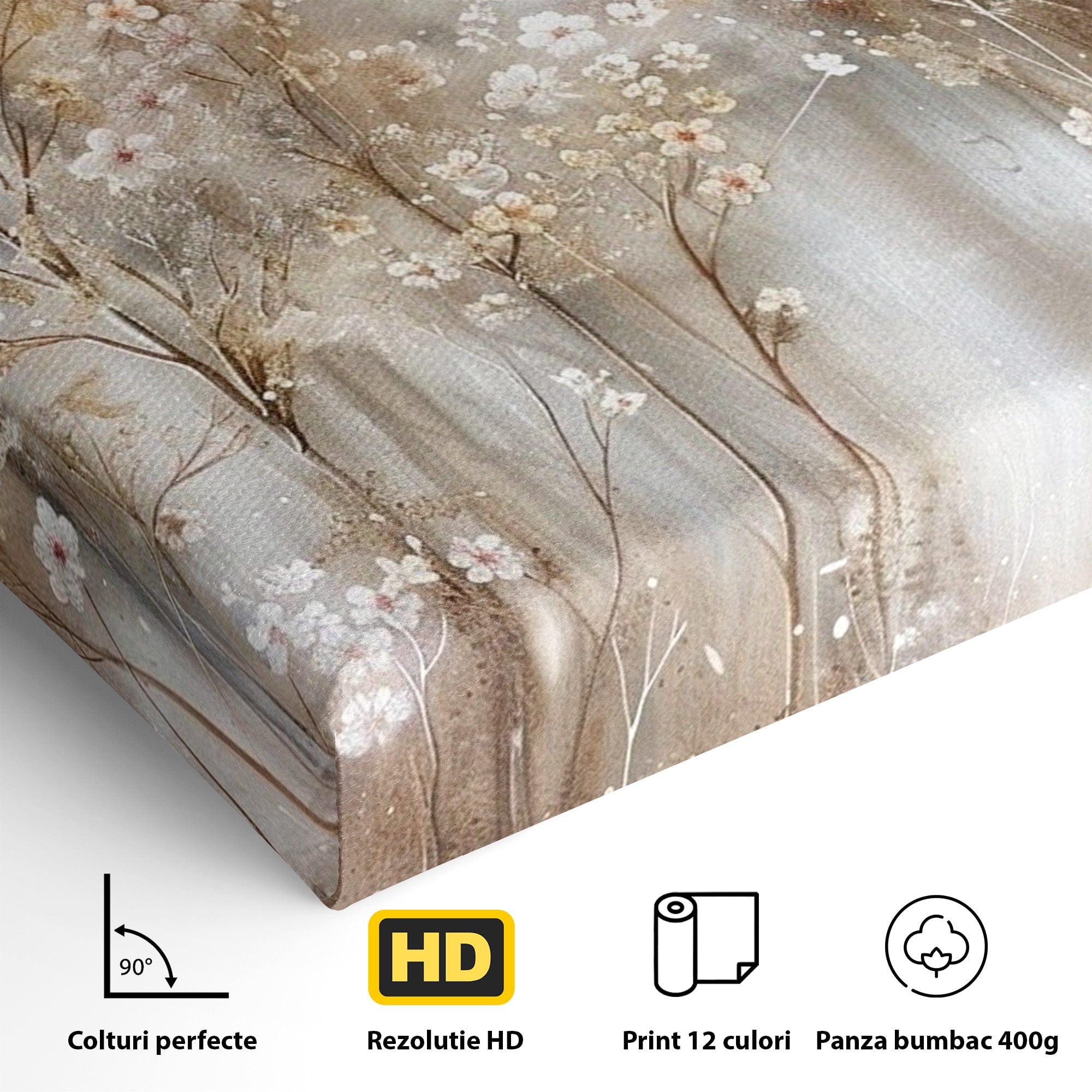 Tablou Canvas Premium LuxCanva® PI1344, Gradina De Iarna, Flori, Plimbare, Natura, Peisaj, Culori Vibrante, Living, Dormitor