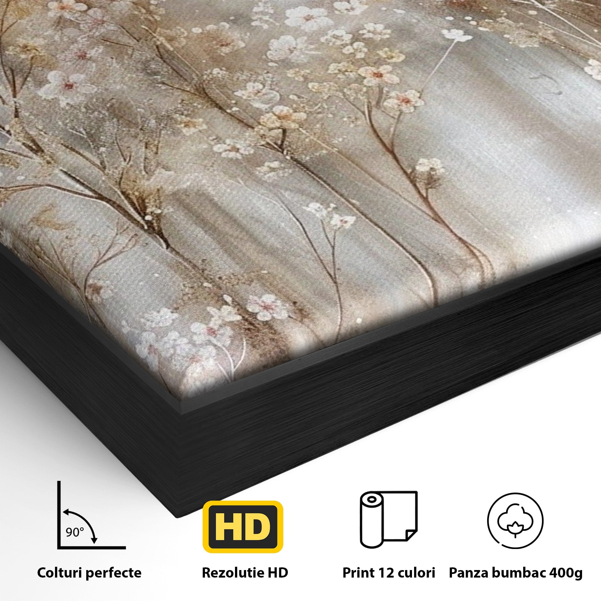 Tablou Canvas Premium LuxCanva® PI1344, Gradina De Iarna, Flori, Plimbare, Natura, Peisaj, Culori Vibrante, Living, Dormitor