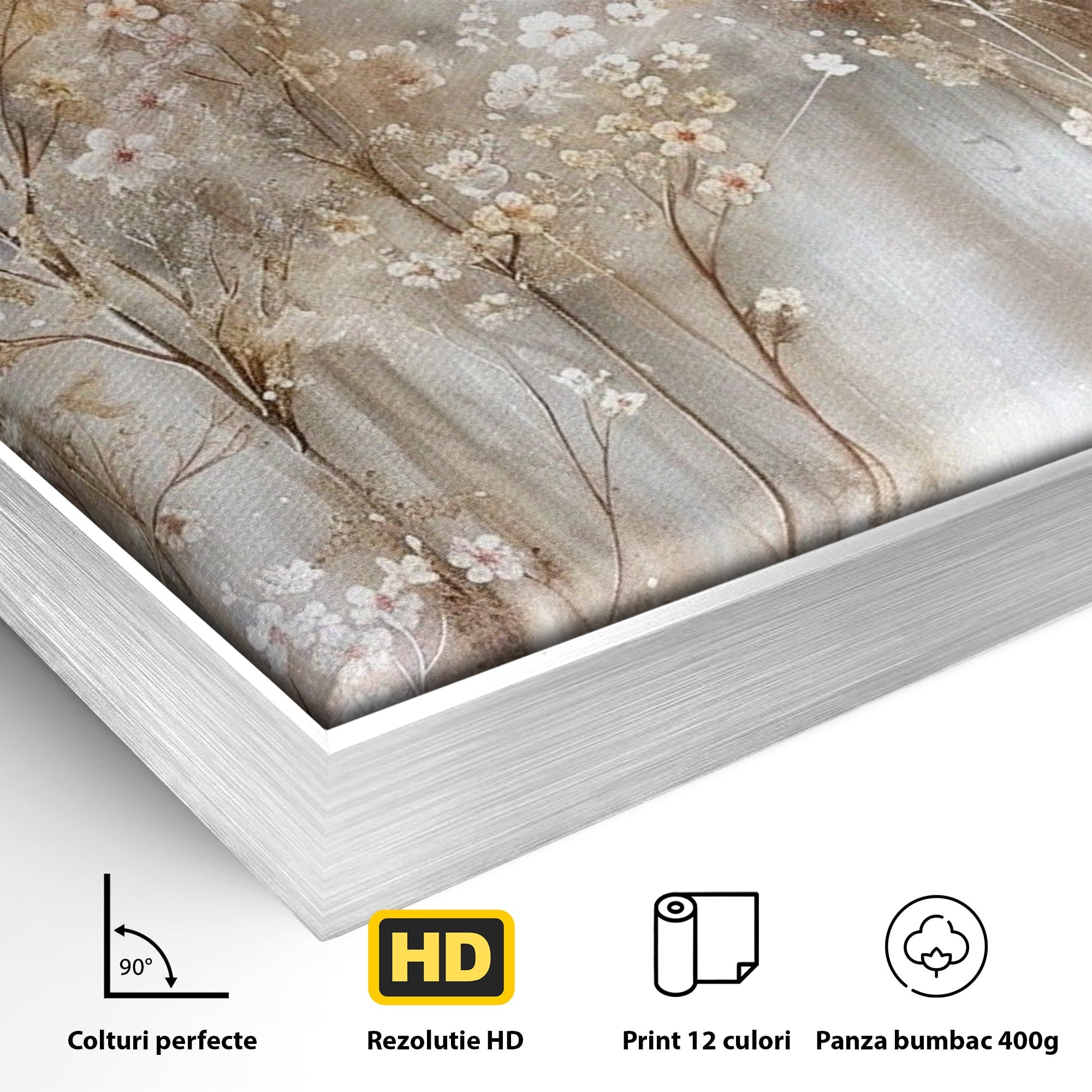 Tablou Canvas Premium LuxCanva® PI1344, Gradina De Iarna, Flori, Plimbare, Natura, Peisaj, Culori Vibrante, Living, Dormitor