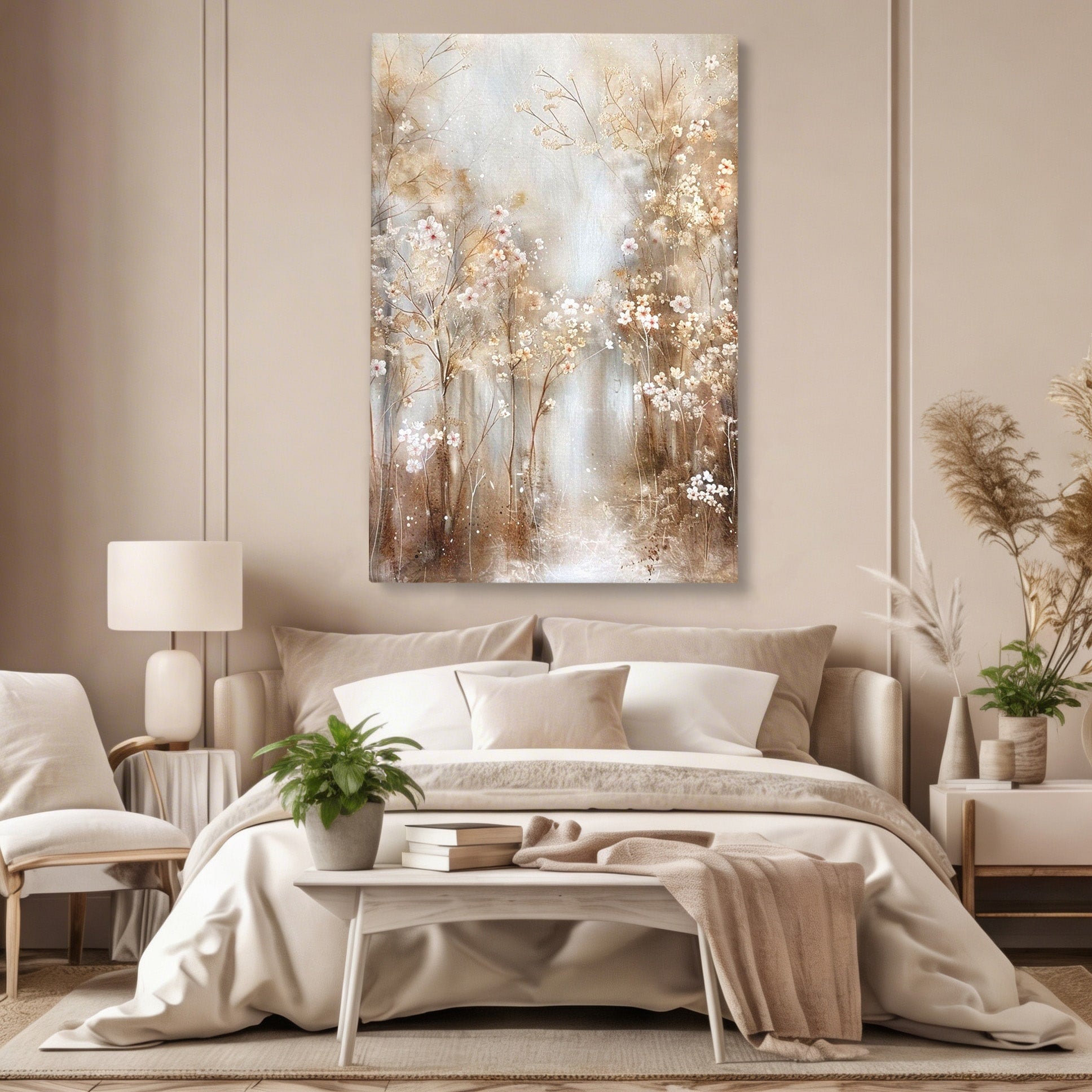Tablou Canvas Premium LuxCanva® PI1344, Gradina De Iarna, Flori, Plimbare, Natura, Peisaj, Culori Vibrante, Living, Dormitor