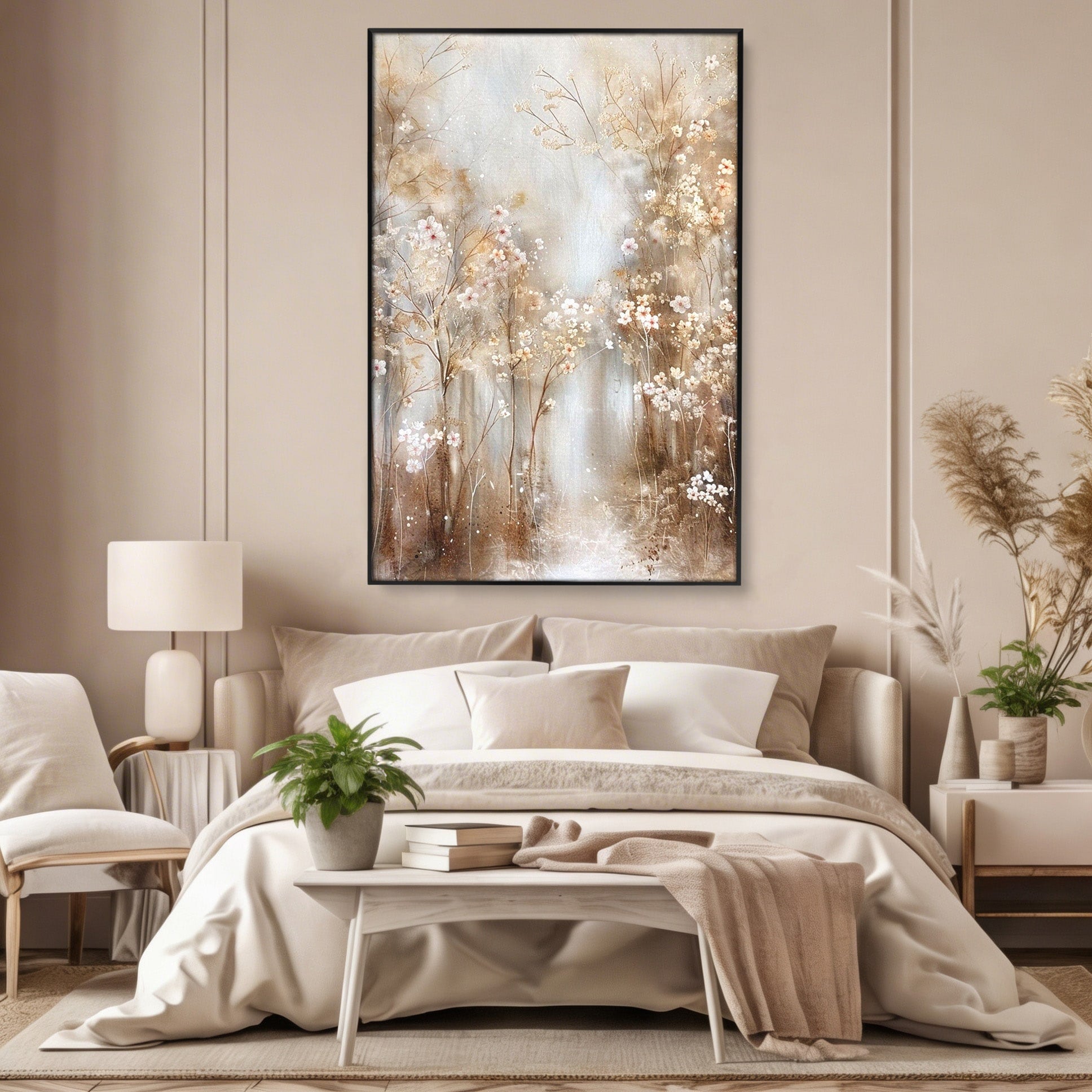 Tablou Canvas Premium LuxCanva® PI1344, Gradina De Iarna, Flori, Plimbare, Natura, Peisaj, Culori Vibrante, Living, Dormitor