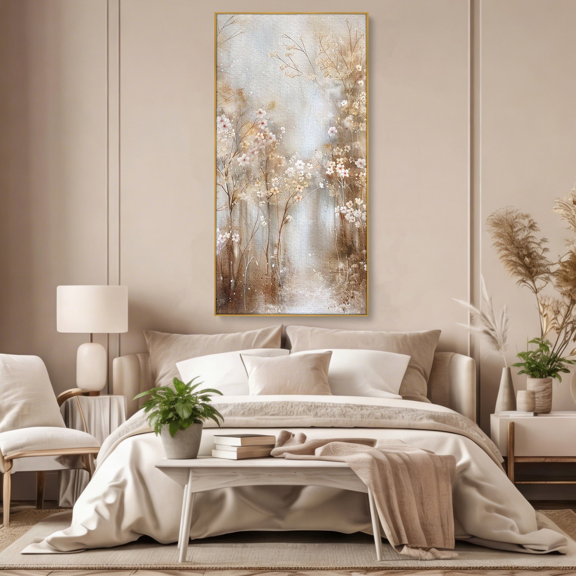 Tablou Canvas Premium LuxCanva® PI1344, Gradina De Iarna, Flori, Plimbare, Natura, Peisaj, Culori Vibrante, Living, Dormitor