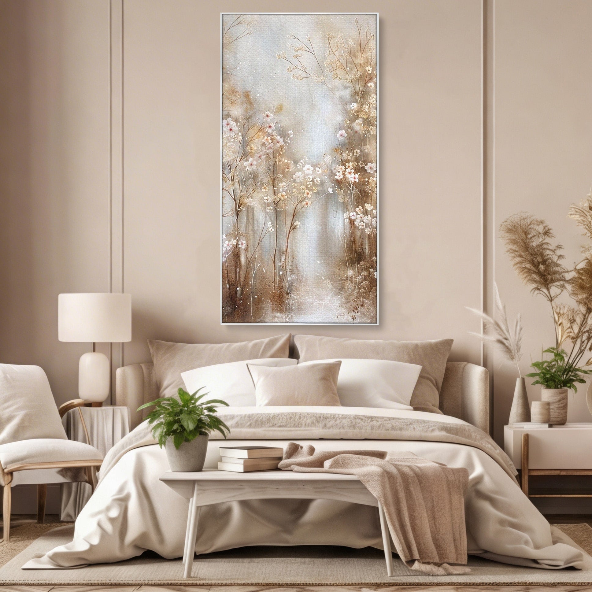 Tablou Canvas Premium LuxCanva® PI1344, Gradina De Iarna, Flori, Plimbare, Natura, Peisaj, Culori Vibrante, Living, Dormitor