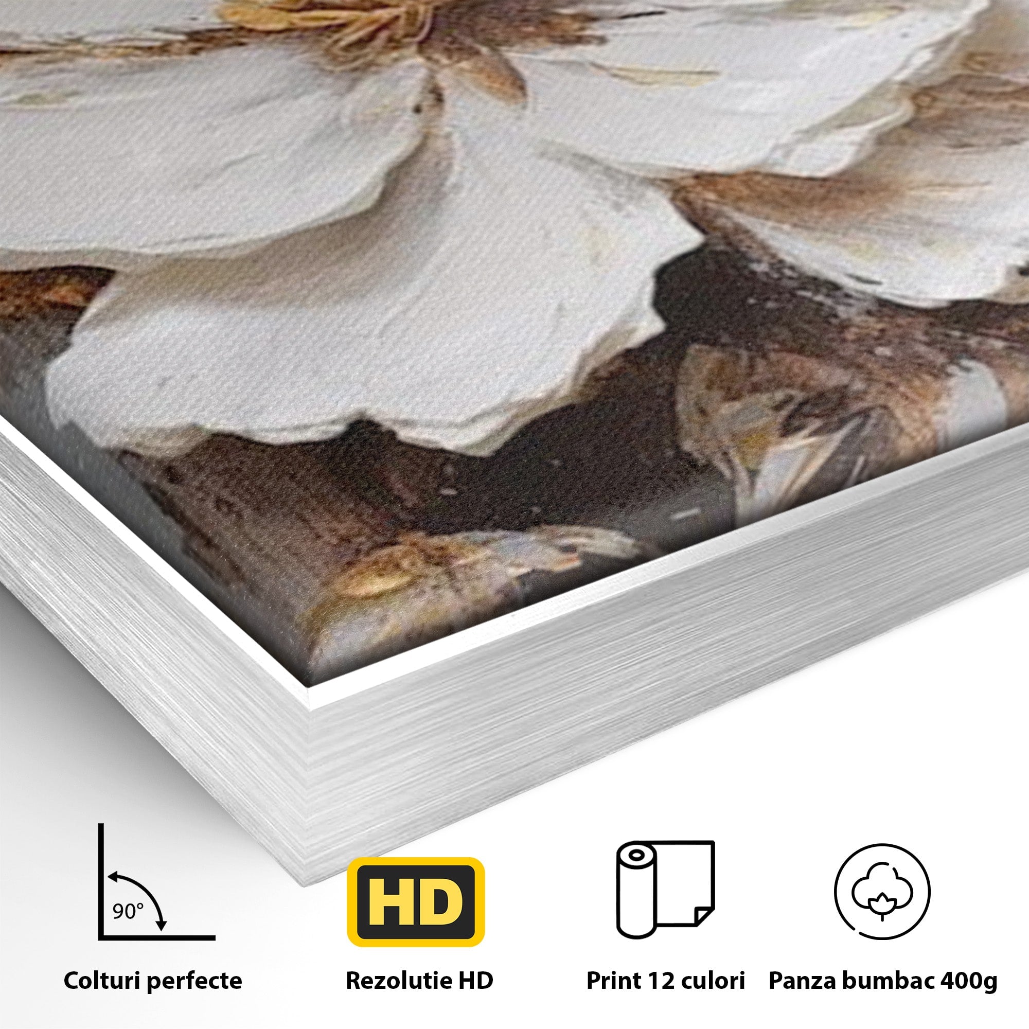 Tablou Canvas Premium LuxCanva® PI1345, Floare Aurie in Lumina, Petale, Abstract, Eleganta, Arta, Culori Vibrante, Living, Dormitor