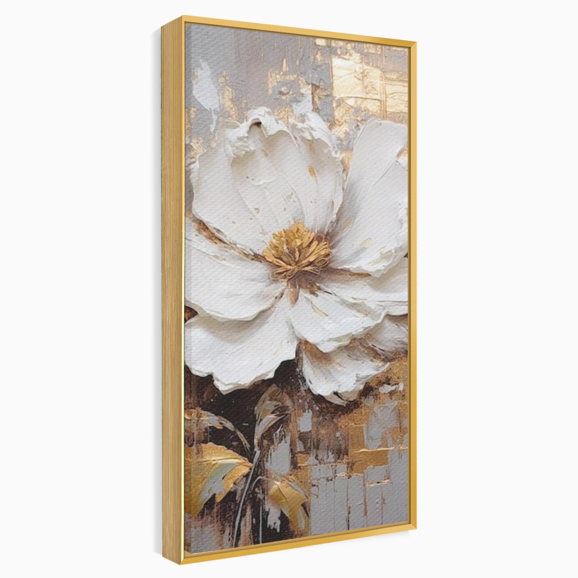 Tablou Canvas Premium LuxCanva® PI1345, Floare Aurie in Lumina, Petale, Abstract, Eleganta, Arta, Culori Vibrante, Living, Dormitor