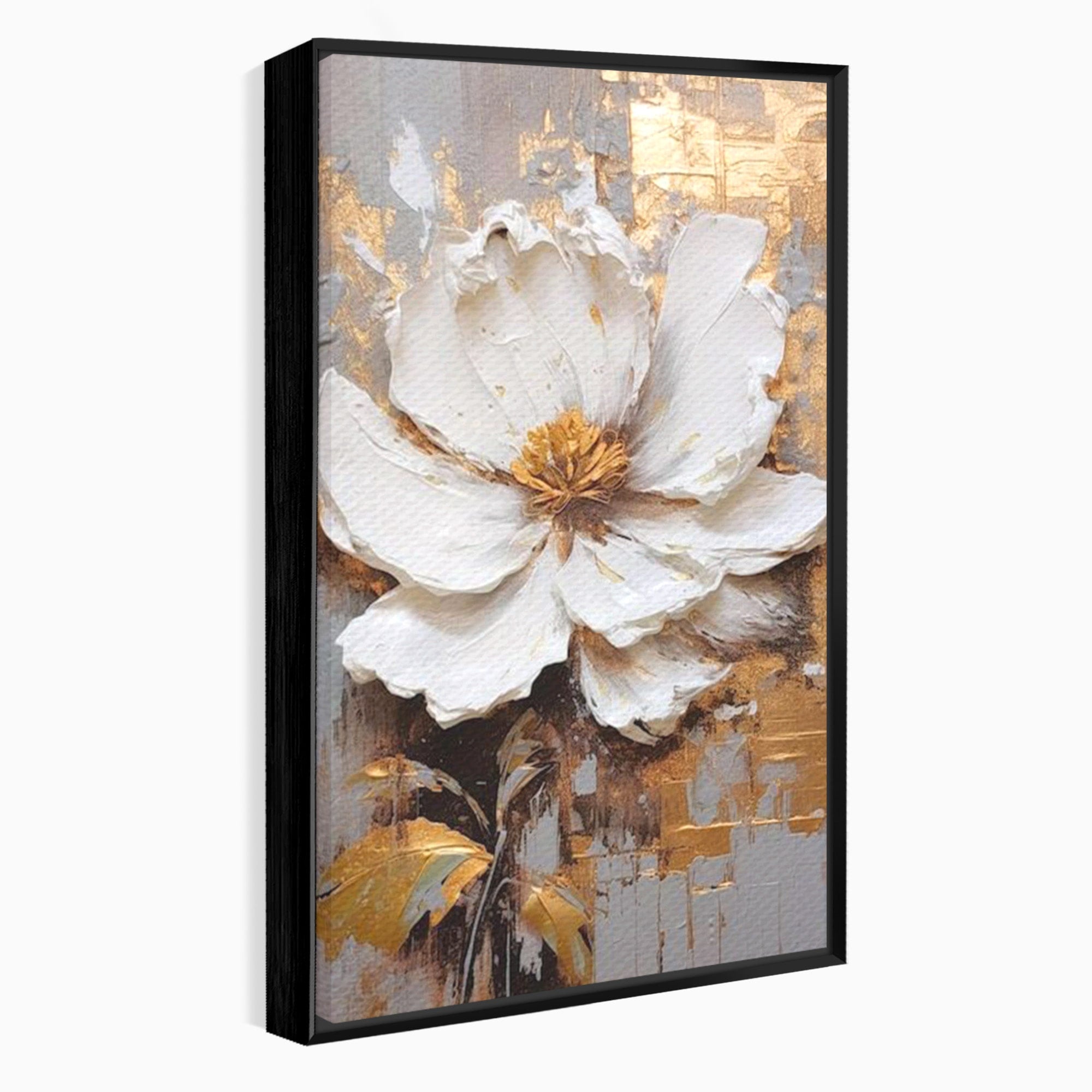 Tablou Canvas Premium LuxCanva® PI1345, Floare Aurie in Lumina, Petale, Abstract, Eleganta, Arta, Culori Vibrante, Living, Dormitor
