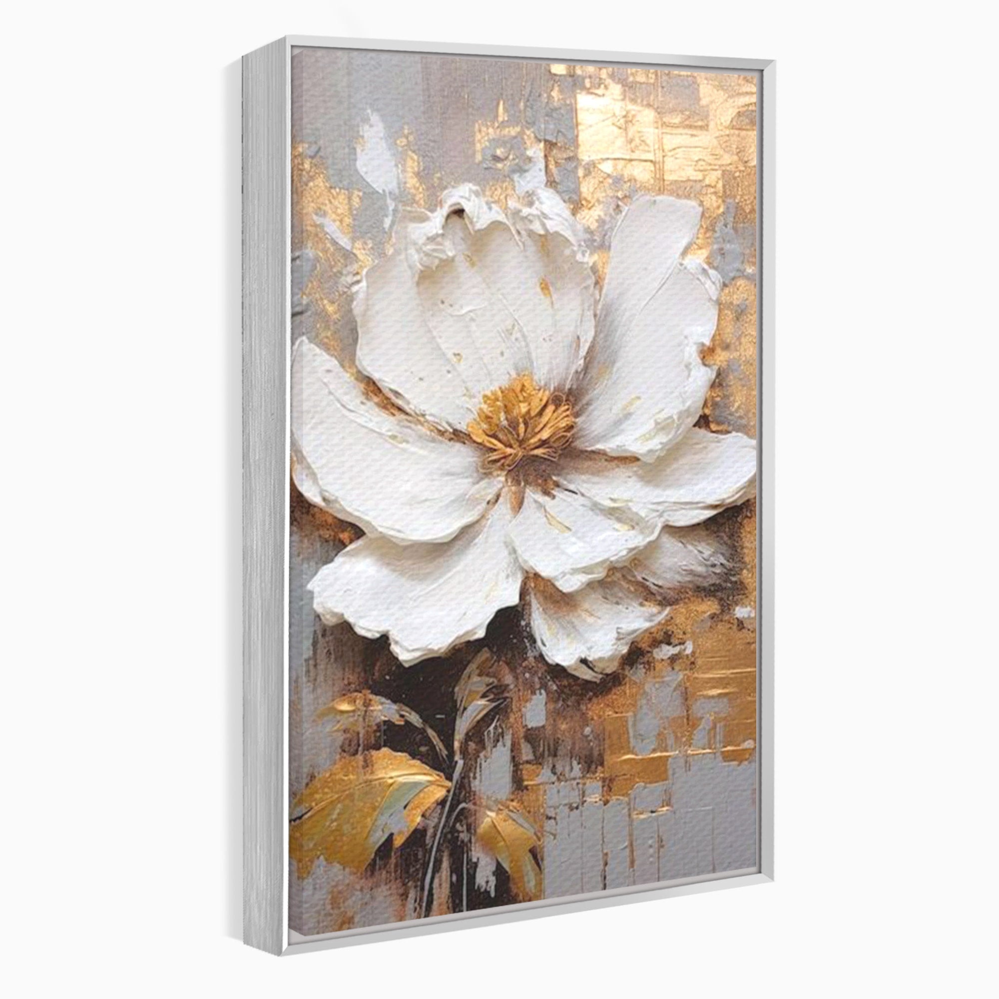 Tablou Canvas Premium LuxCanva® PI1345, Floare Aurie in Lumina, Petale, Abstract, Eleganta, Arta, Culori Vibrante, Living, Dormitor