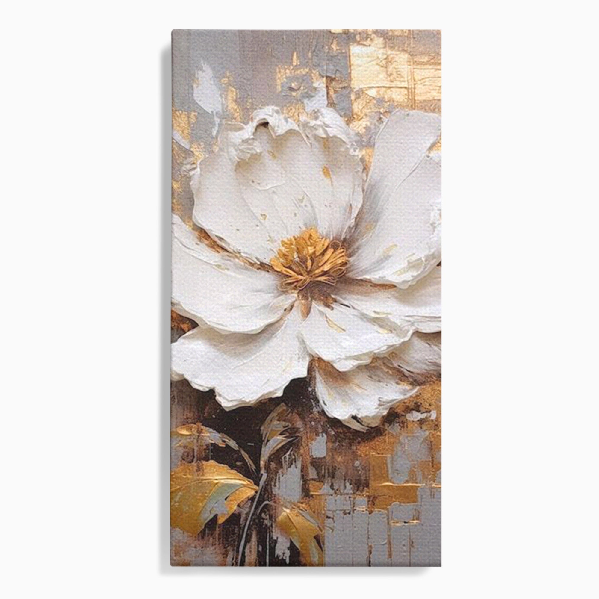 Tablou Canvas Premium LuxCanva® PI1345, Floare Aurie in Lumina, Petale, Abstract, Eleganta, Arta, Culori Vibrante, Living, Dormitor