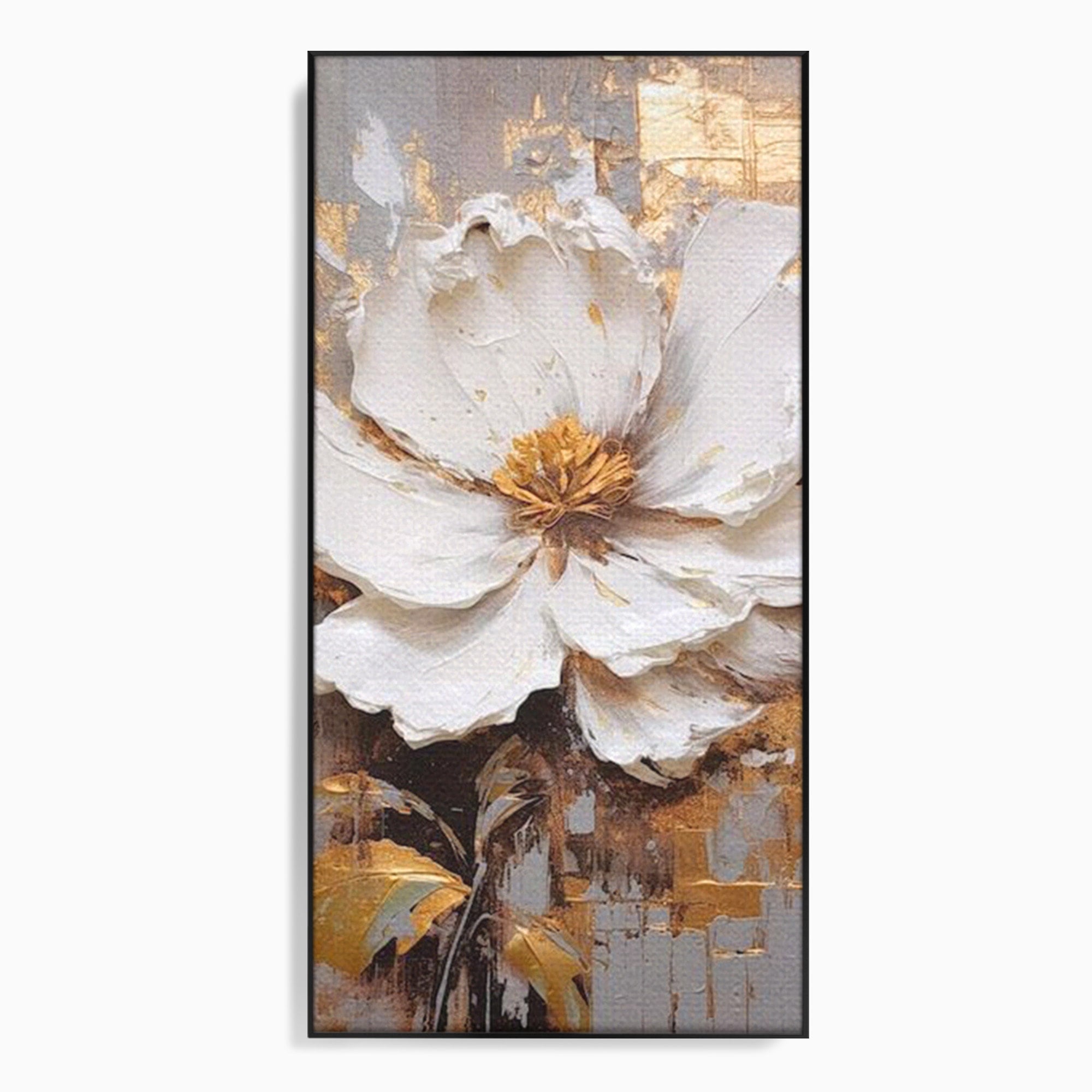 Tablou Canvas Premium LuxCanva® PI1345, Floare Aurie in Lumina, Petale, Abstract, Eleganta, Arta, Culori Vibrante, Living, Dormitor