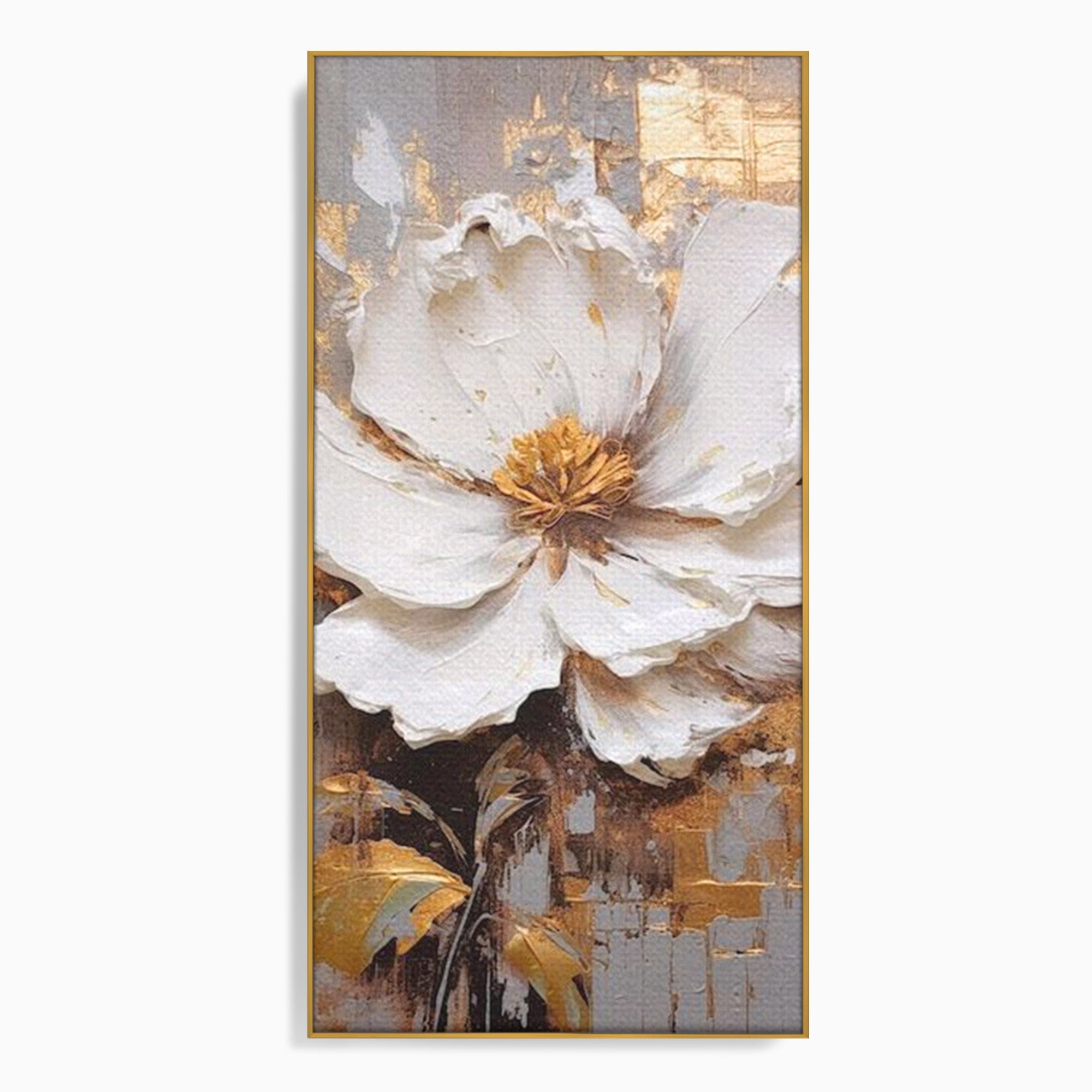Tablou Canvas Premium LuxCanva® PI1345, Floare Aurie in Lumina, Petale, Abstract, Eleganta, Arta, Culori Vibrante, Living, Dormitor