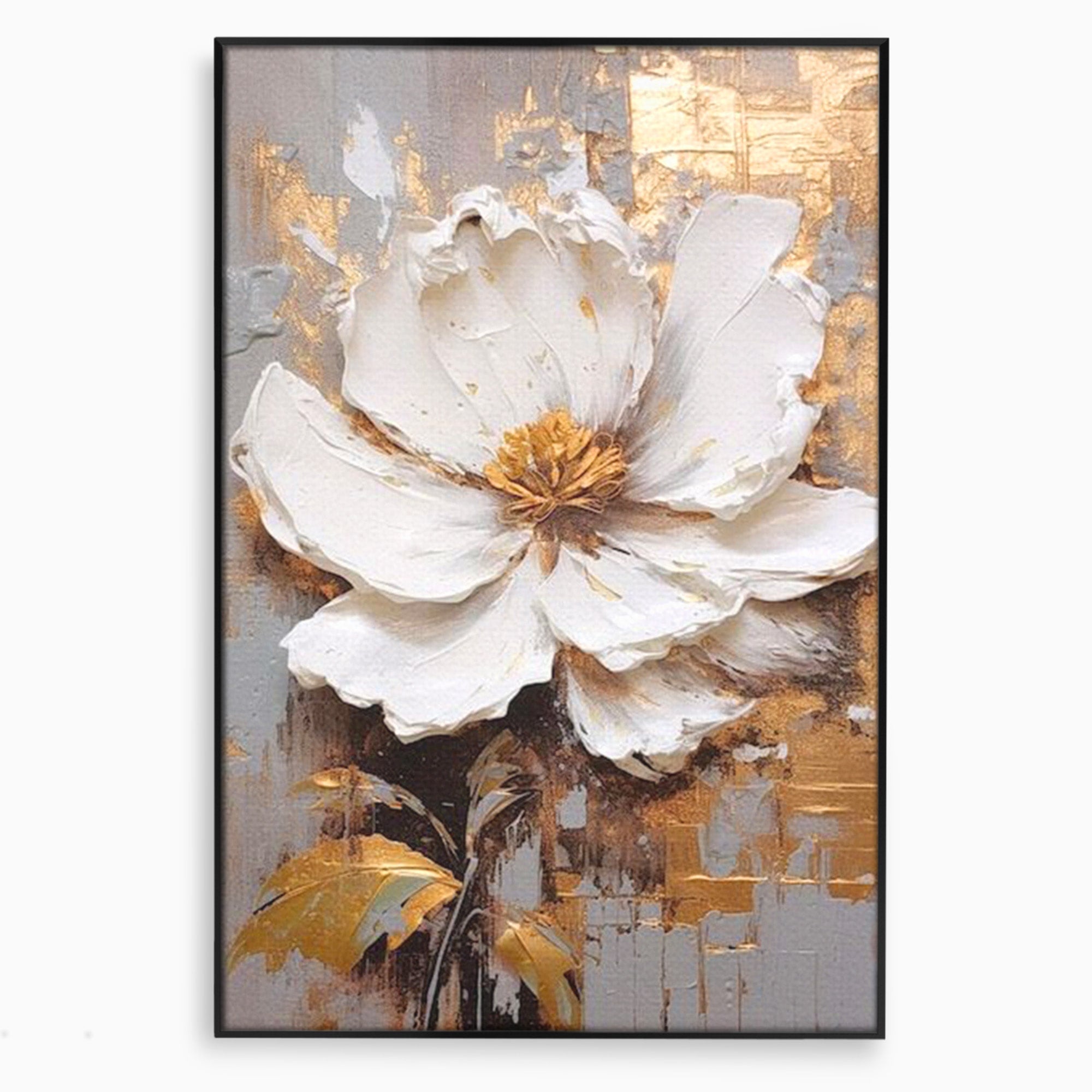 Tablou Canvas Premium LuxCanva® PI1345, Floare Aurie in Lumina, Petale, Abstract, Eleganta, Arta, Culori Vibrante, Living, Dormitor