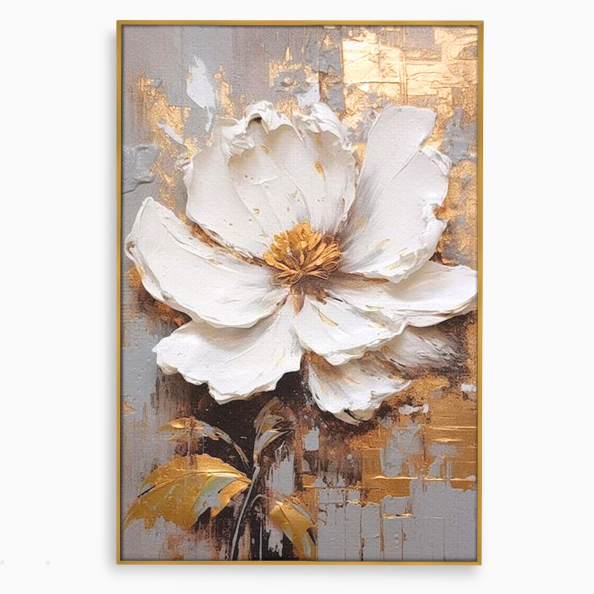 Tablou Canvas Premium LuxCanva® PI1345, Floare Aurie in Lumina, Petale, Abstract, Eleganta, Arta, Culori Vibrante, Living, Dormitor