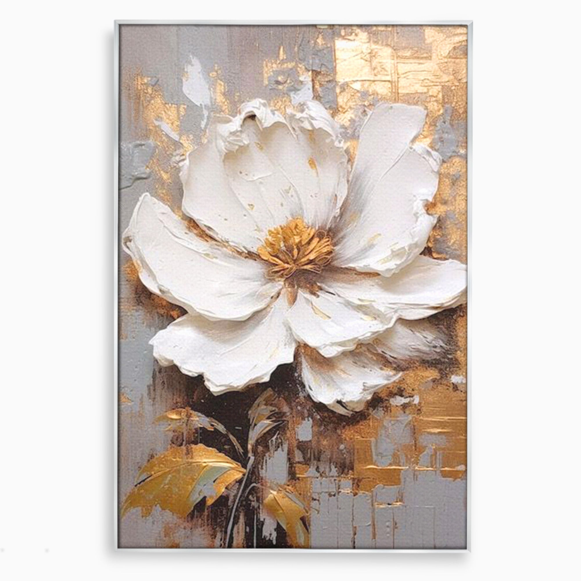 Tablou Canvas Premium LuxCanva® PI1345, Floare Aurie in Lumina, Petale, Abstract, Eleganta, Arta, Culori Vibrante, Living, Dormitor