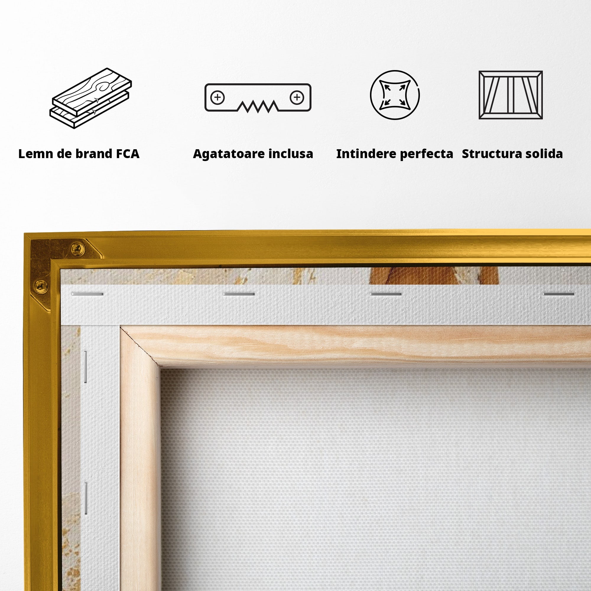 Tablou Canvas Premium LuxCanva® PI1346, Femeie In Rochie Aurie, Silueta, Eleganta, Arta, Auriu, Culori Vibrante, Living, Dormitor