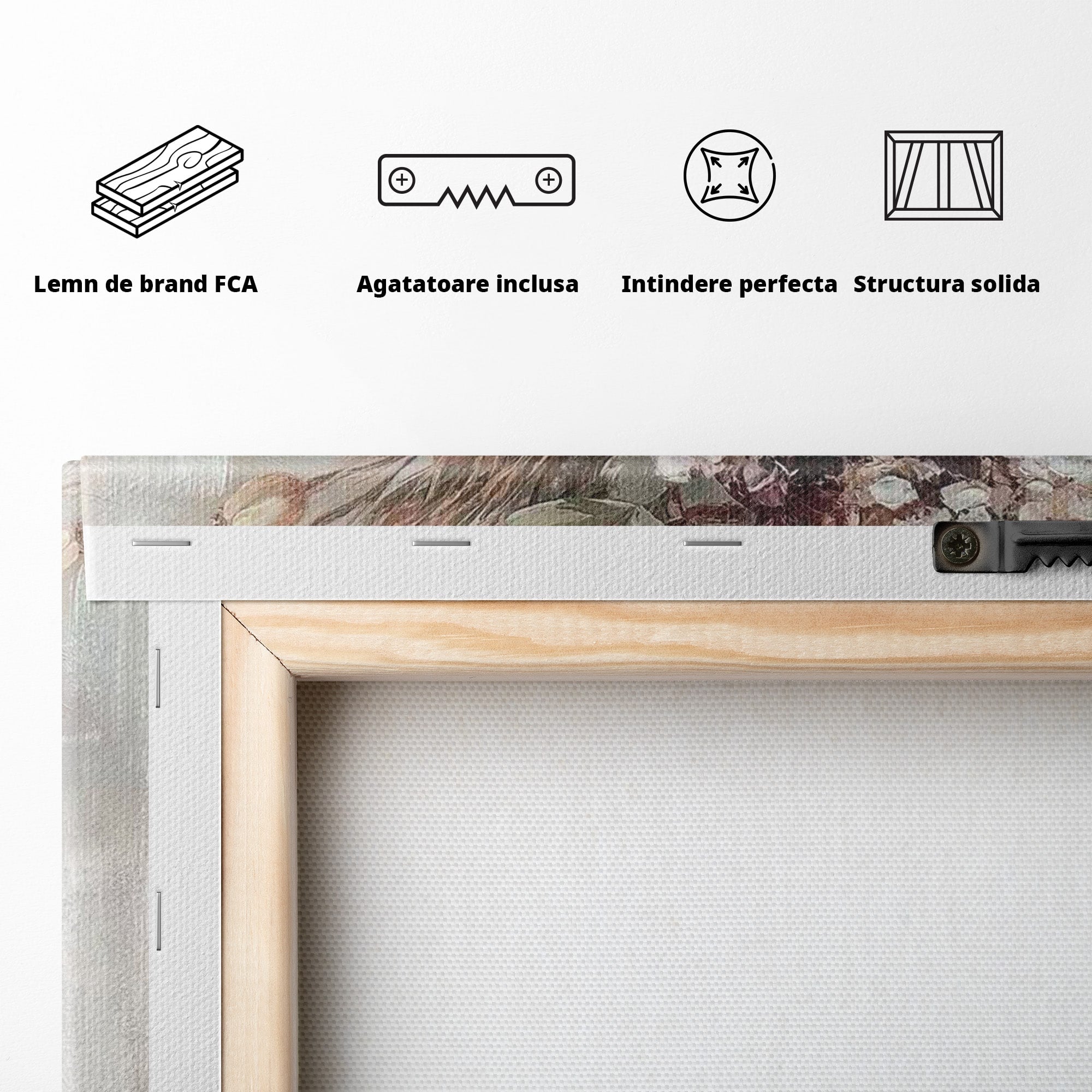 Tablou Canvas Premium LuxCanva® PI1347, Portret Cu Vas De Flori, Femeie, Flori, Vaza, Portret, Culori Vibrante, Living, Dormitor