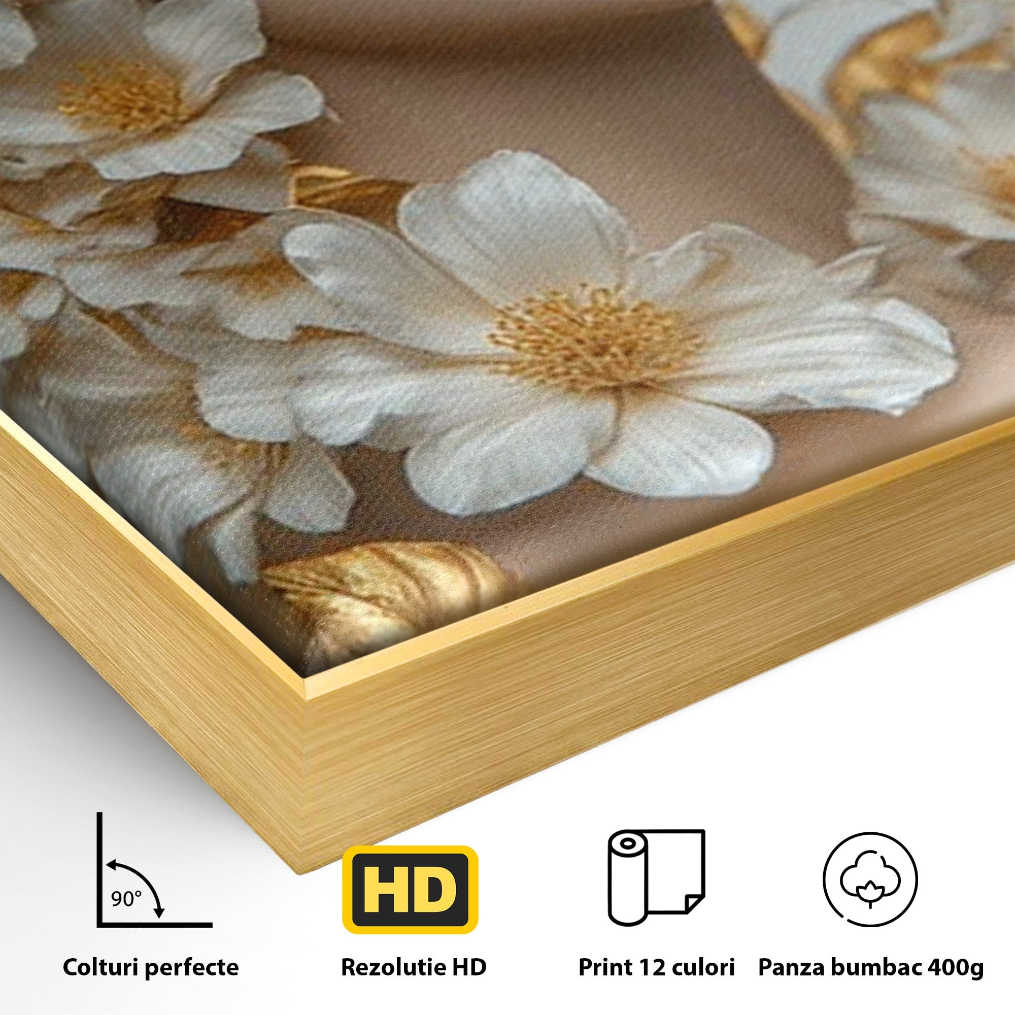 Tablou Canvas Premium LuxCanva® PI1348, Portret Floral, Privire, Flori, Eleganta, Frumusete, Culori Vibrante, Living, Dormitor