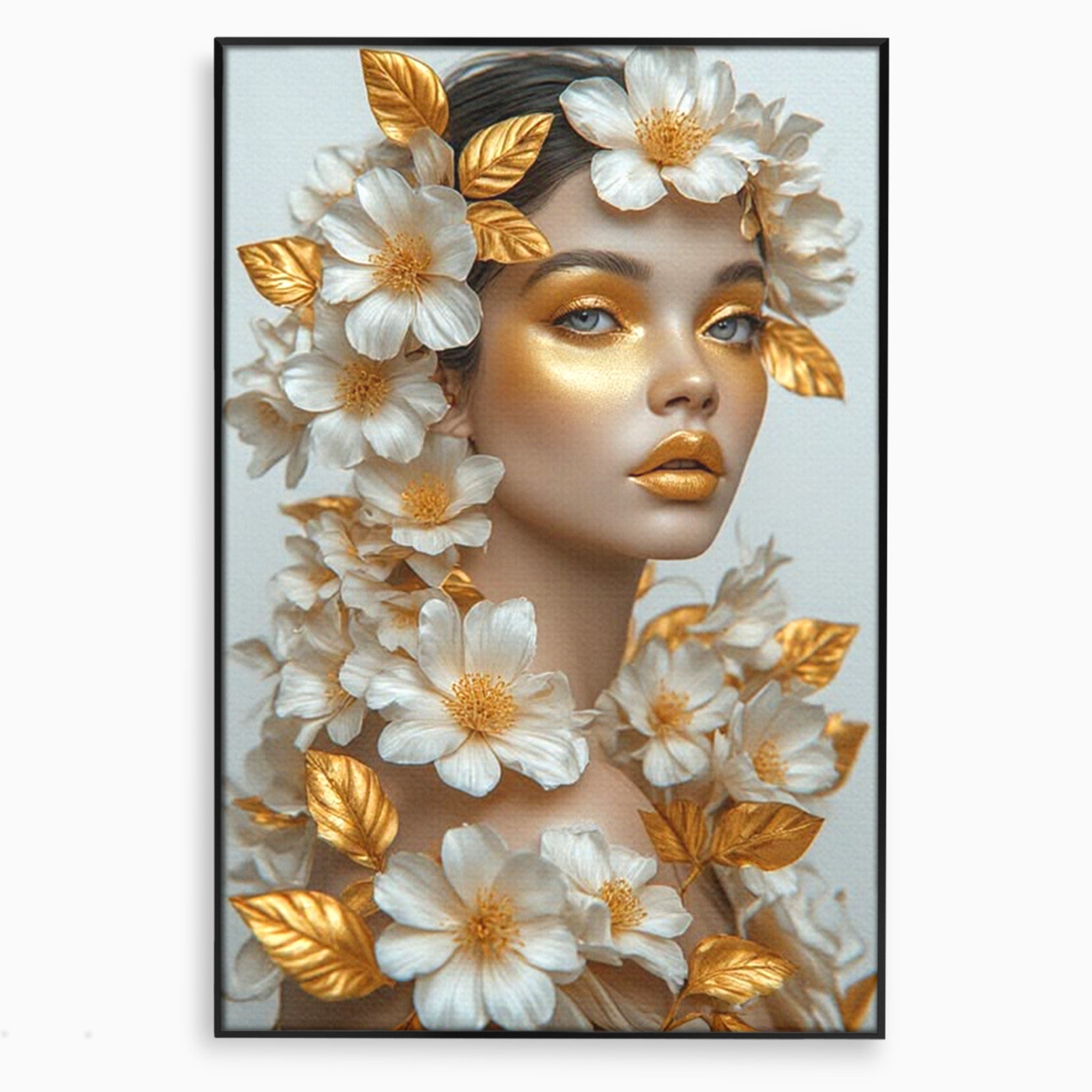 Tablou Canvas Premium LuxCanva® PI1348, Portret Floral, Privire, Flori, Eleganta, Frumusete, Culori Vibrante, Living, Dormitor