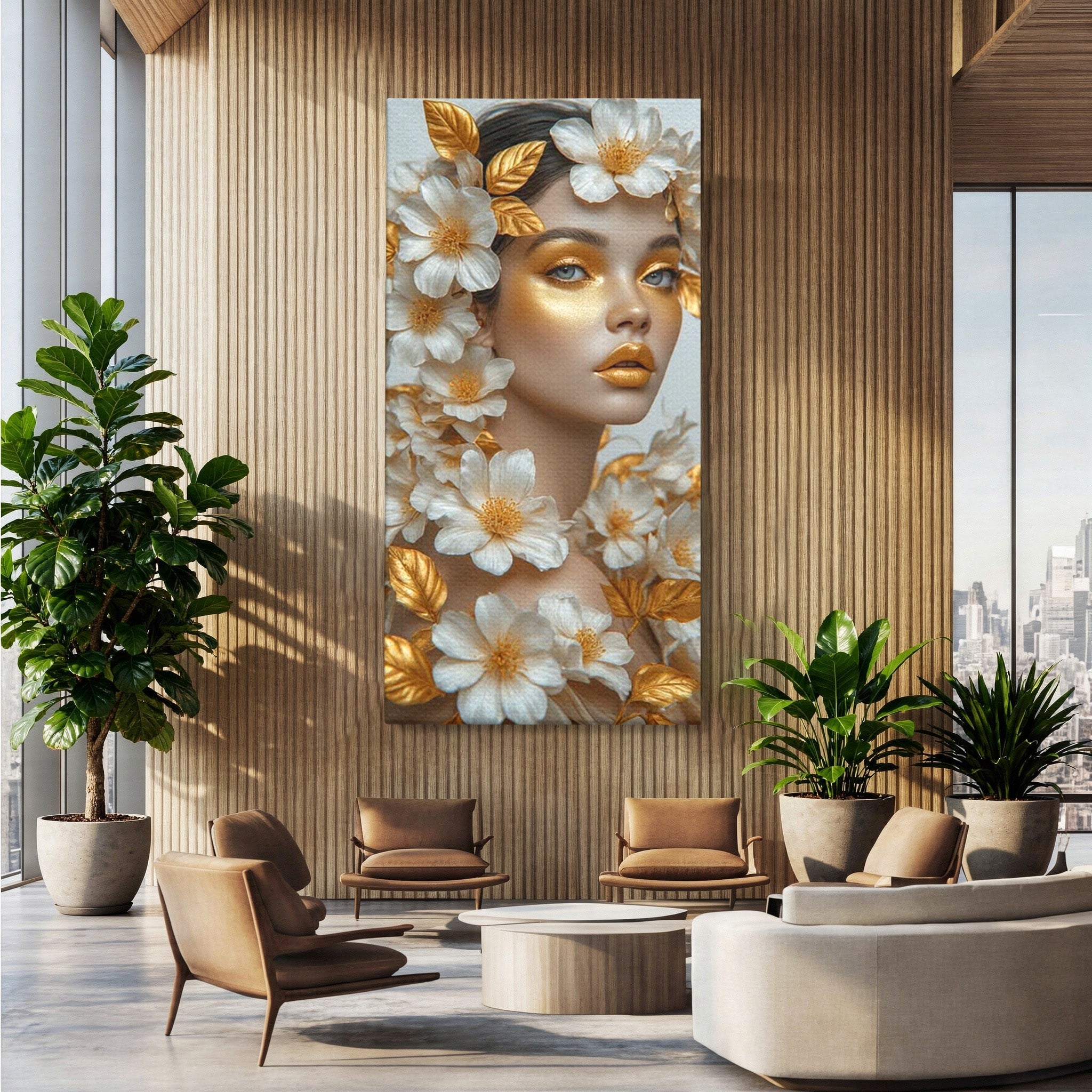 Tablou Canvas Premium LuxCanva® PI1348, Portret Floral, Privire, Flori, Eleganta, Frumusete, Culori Vibrante, Living, Dormitor