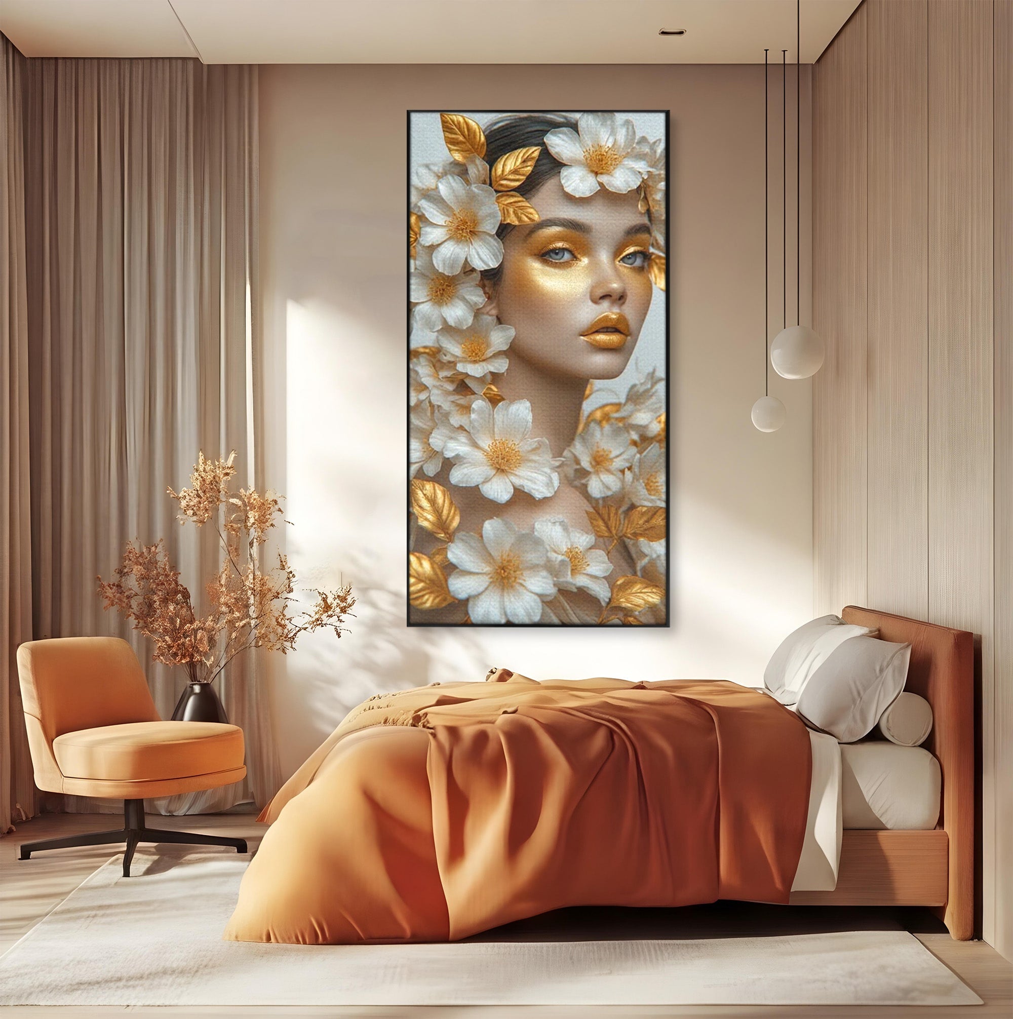 Tablou Canvas Premium LuxCanva® PI1348, Portret Floral, Privire, Flori, Eleganta, Frumusete, Culori Vibrante, Living, Dormitor