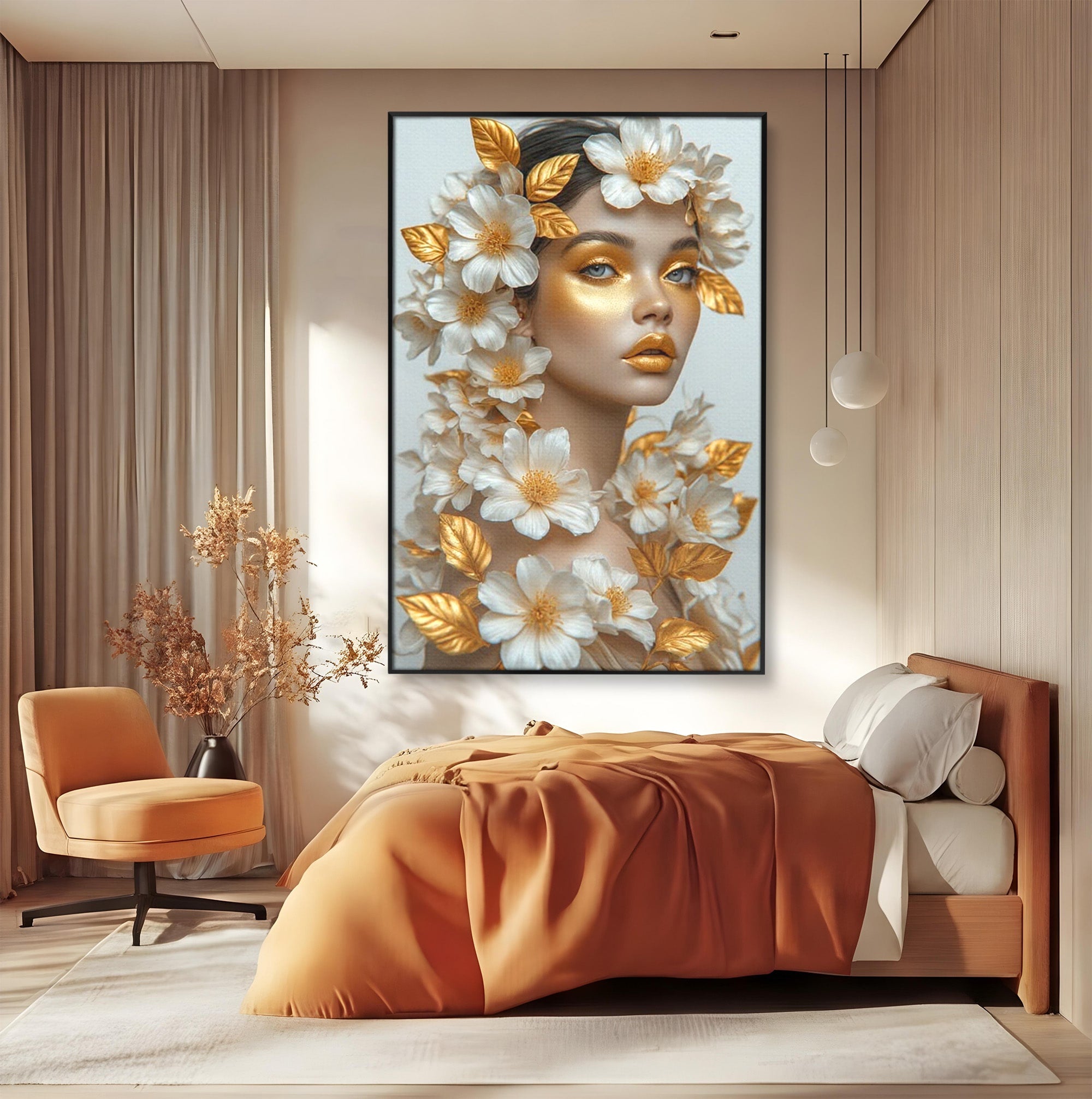 Tablou Canvas Premium LuxCanva® PI1348, Portret Floral, Privire, Flori, Eleganta, Frumusete, Culori Vibrante, Living, Dormitor
