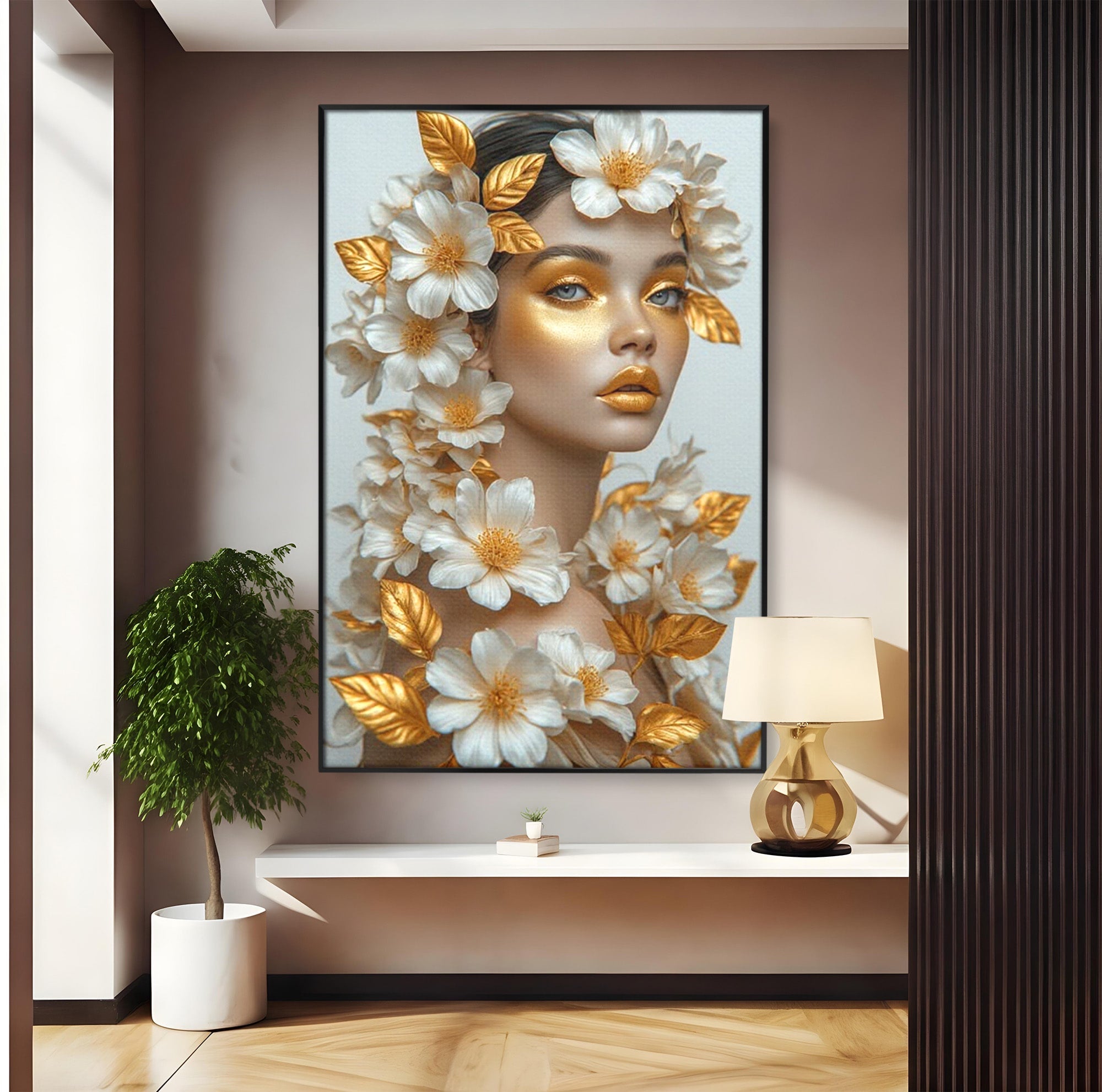 Tablou Canvas Premium LuxCanva® PI1348, Portret Floral, Privire, Flori, Eleganta, Frumusete, Culori Vibrante, Living, Dormitor