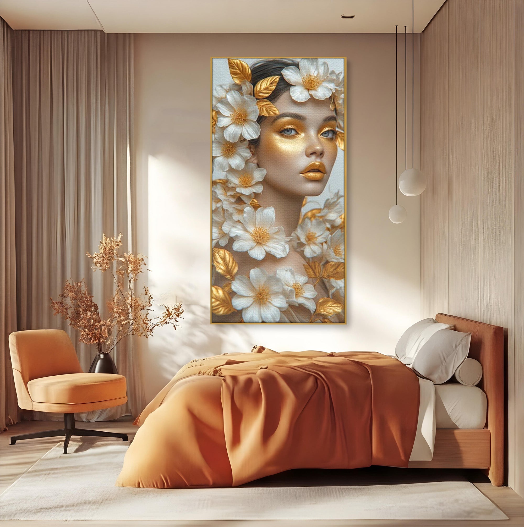 Tablou Canvas Premium LuxCanva® PI1348, Portret Floral, Privire, Flori, Eleganta, Frumusete, Culori Vibrante, Living, Dormitor
