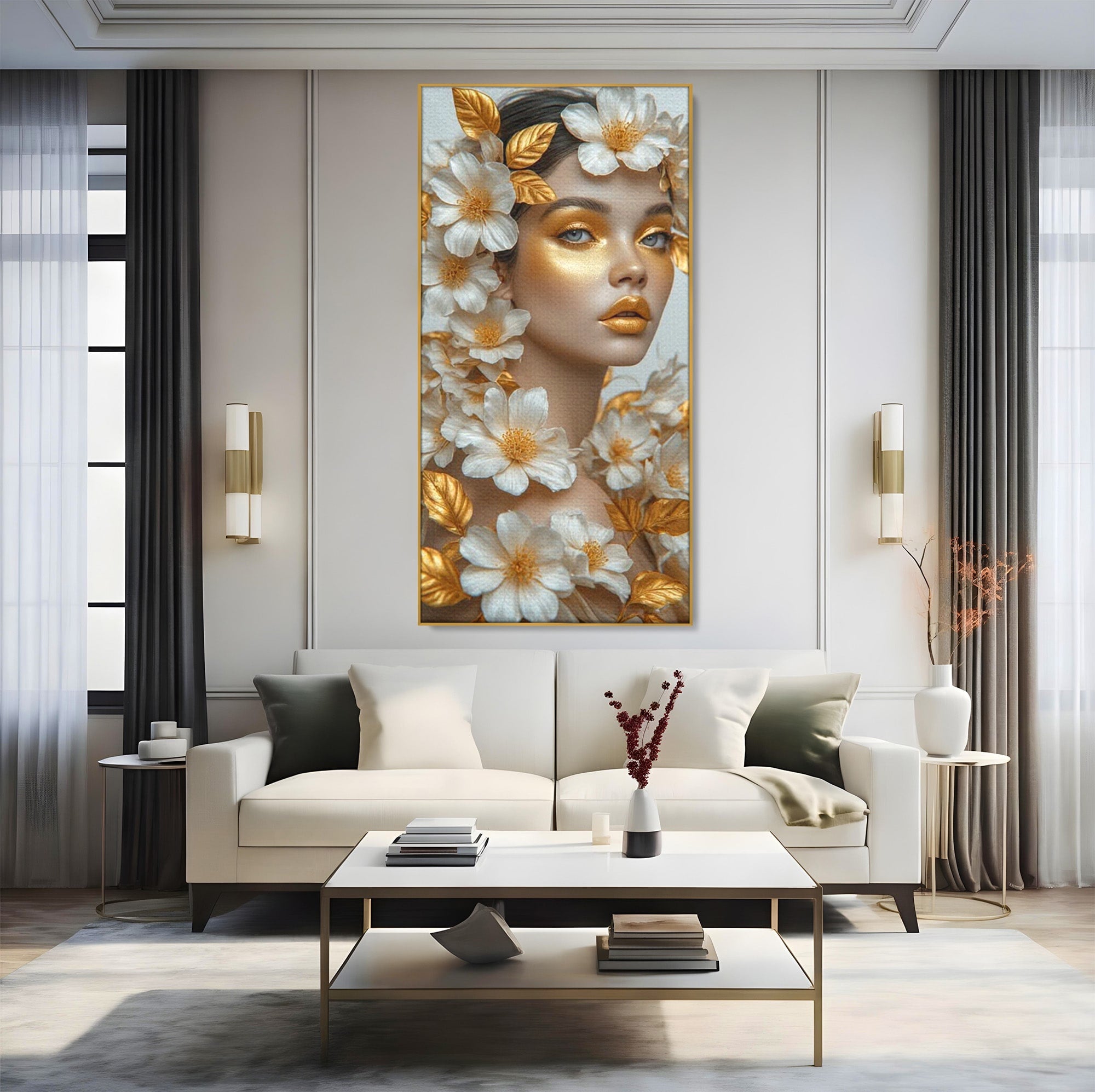 Tablou Canvas Premium LuxCanva® PI1348, Portret Floral, Privire, Flori, Eleganta, Frumusete, Culori Vibrante, Living, Dormitor
