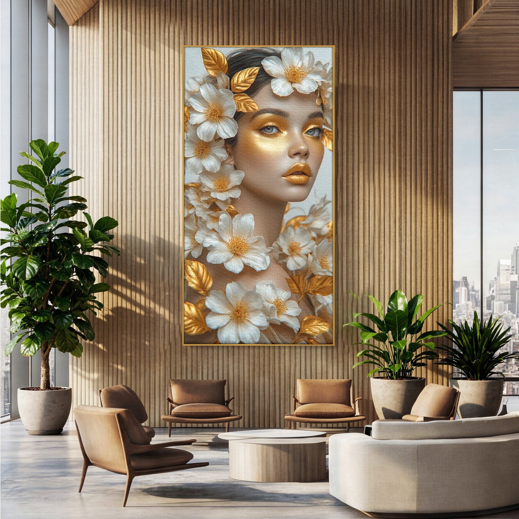 Tablou Canvas Premium LuxCanva® PI1348, Portret Floral, Privire, Flori, Eleganta, Frumusete, Culori Vibrante, Living, Dormitor